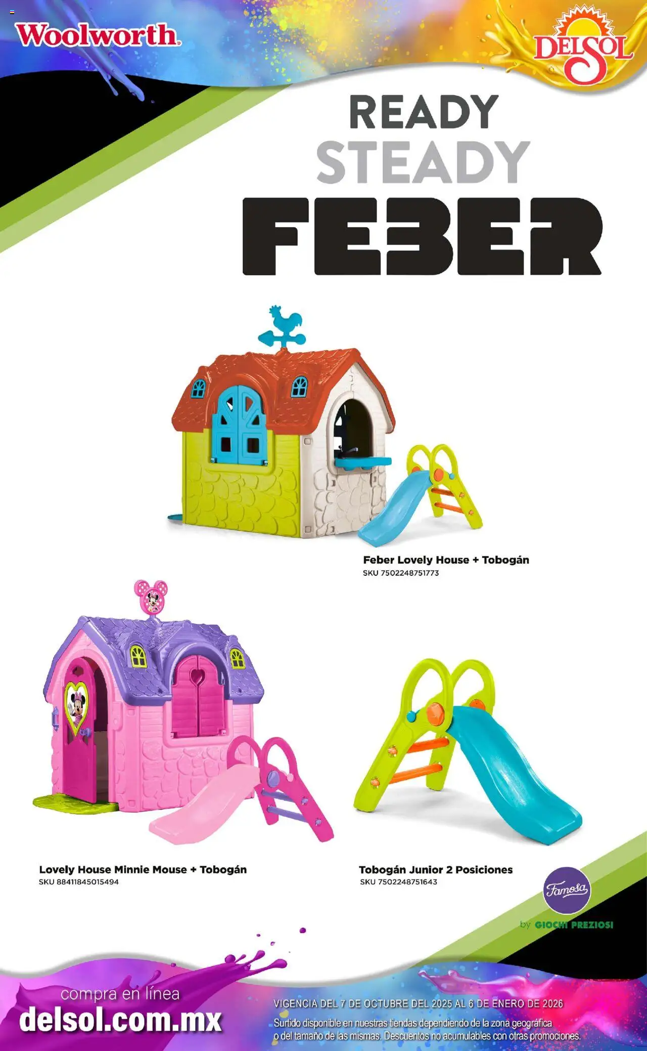 Nuevas ofertas de Del Sol y Woolworth válidas en toda la República Mexicana desde el 07.10.2025. ¡Encuentra las mejores ofertas en Del Sol y Woolworth - Catálogo Castillo Del Juguete! | Página: 195 | Productos: Tobogán, Mouse