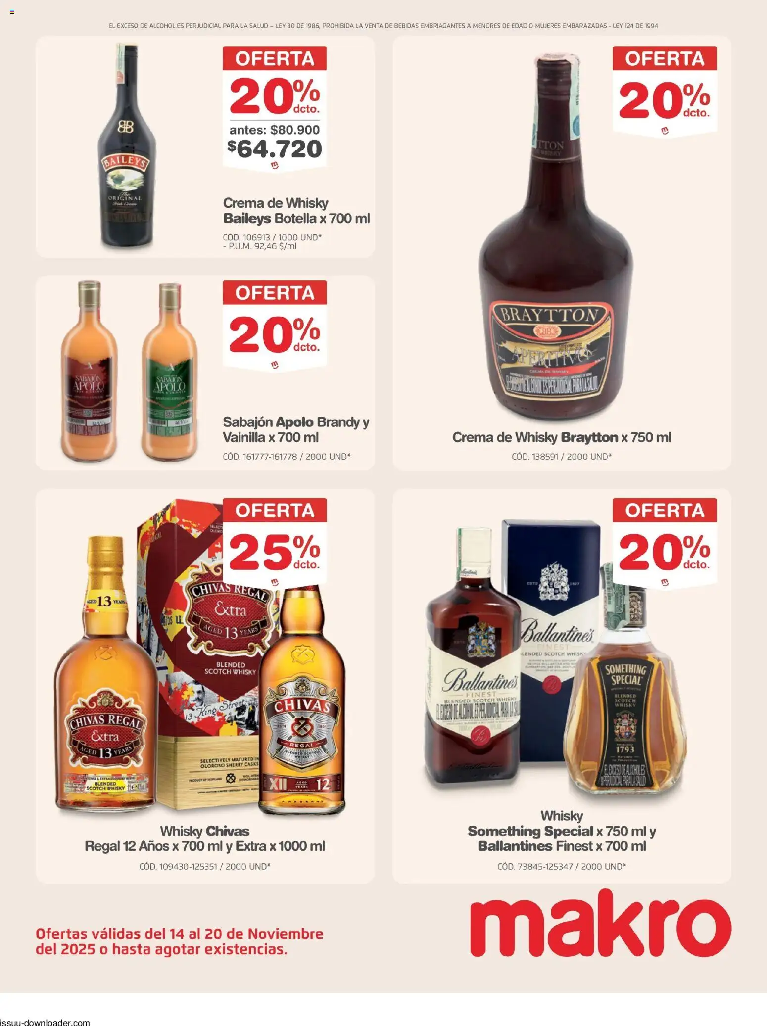 Makro revista - valida desde el 14.11.2025 | Página: 5 | Productos: Whisky, Tablet, Botella, Gorro pescador
