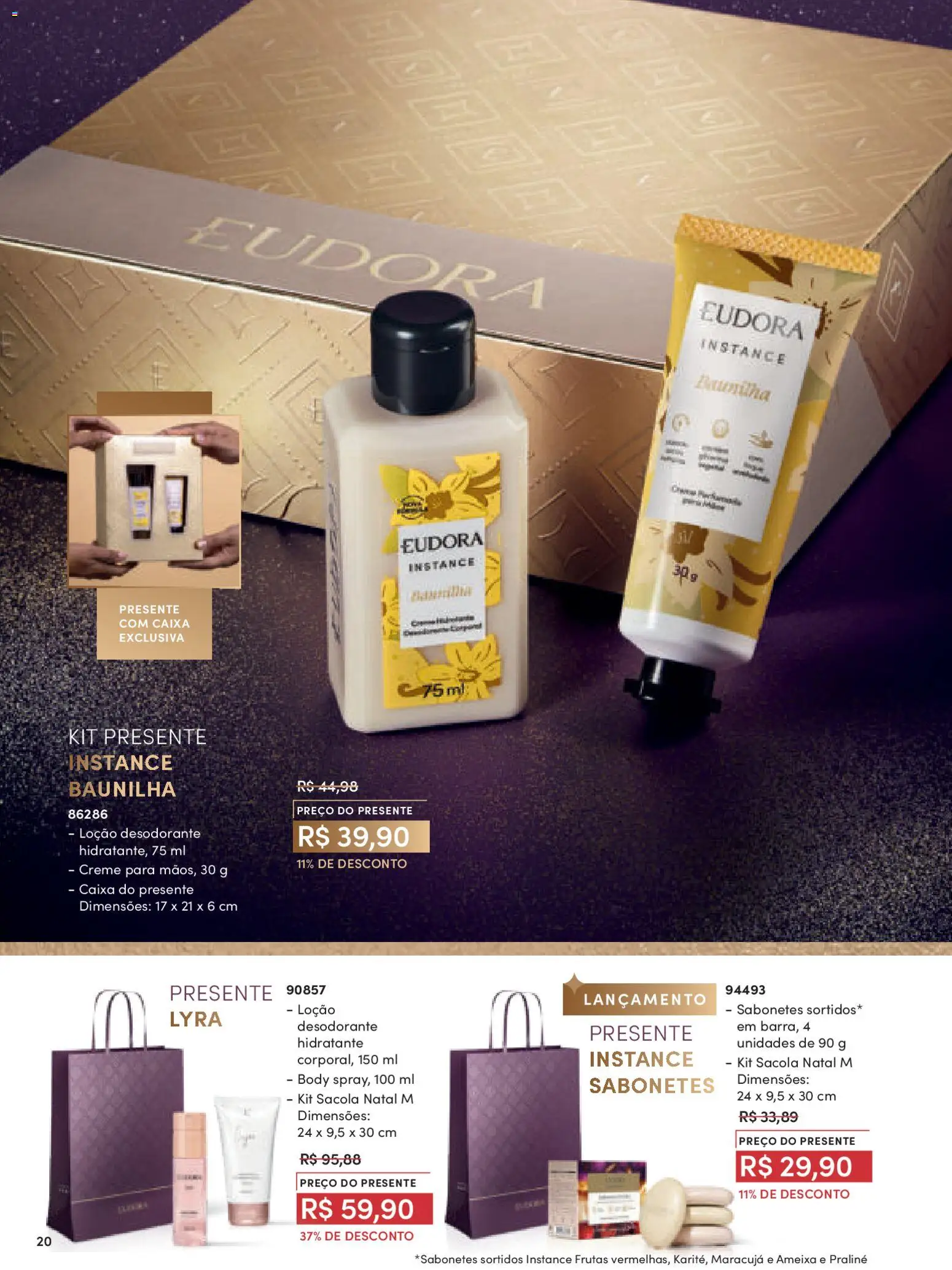 Eudora Folheto - válido de 10.11.2025 | Página: 20 | Produtos: Caixa, Creme, Body, Ameixa