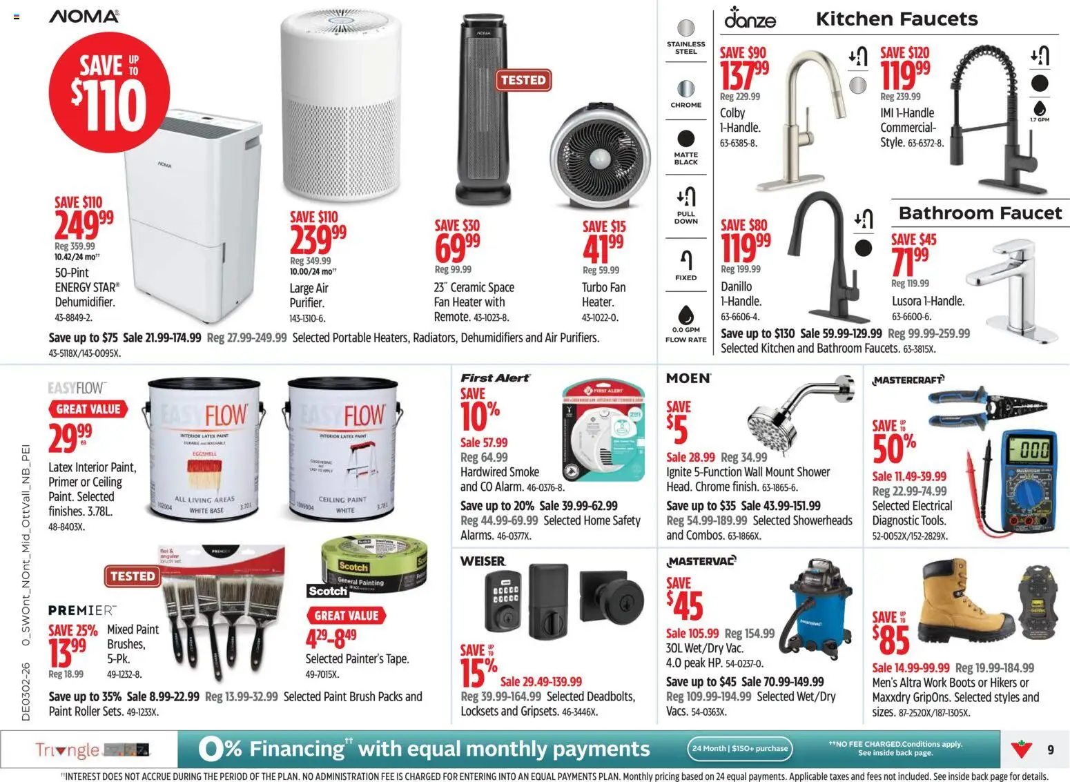 Canadian Tire flyer valid from 08.01.2026 | Page: 9 | Products: Boots, Fan, Brush, Shower