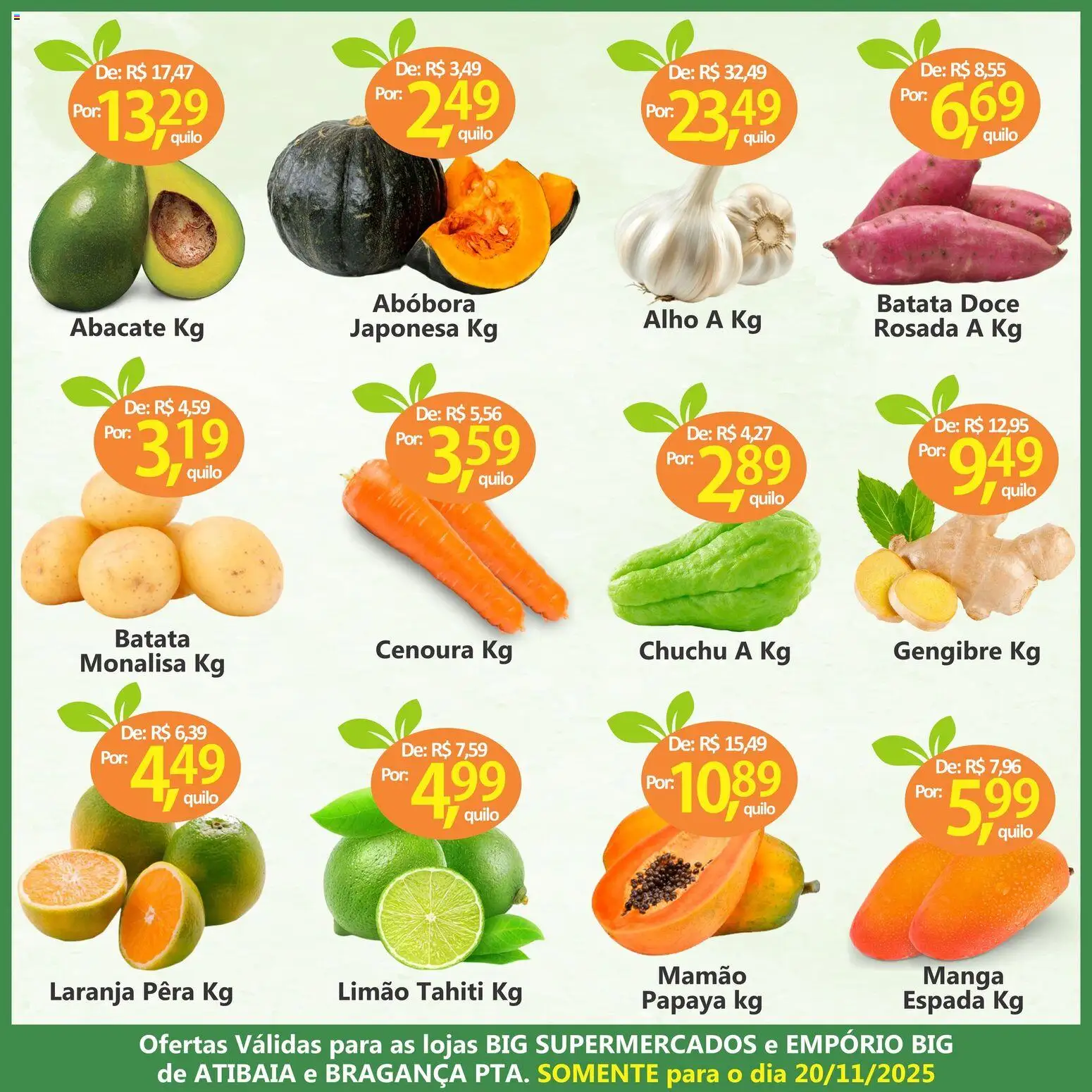 Big Supermercados Folheto - válido de 20.11.2025 | Página: 2 | Produtos: Abóbora, Gengibre, Cenoura, Batata
