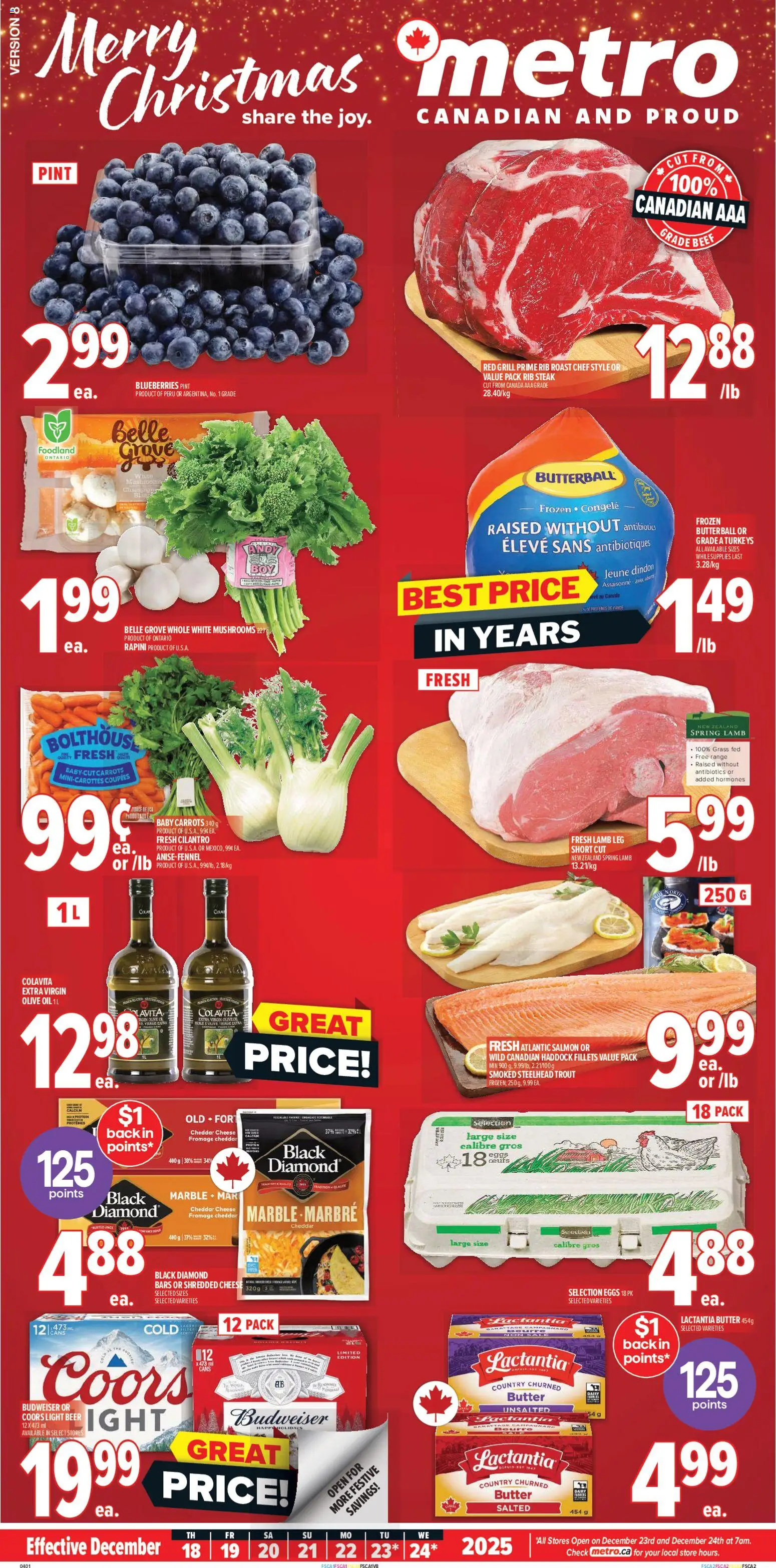 Metro flyer valid from 18.12.2025 | Page: 1 | Products: Grill, Butter, Eggs, Oil