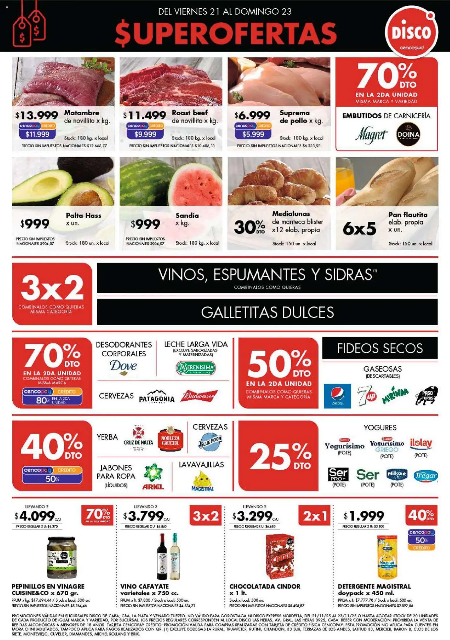 Disco - Ofertas  │ válido desde el 21.11.2025 | Página: 1 | Productos: Disco, Detergente, Leche, Vino