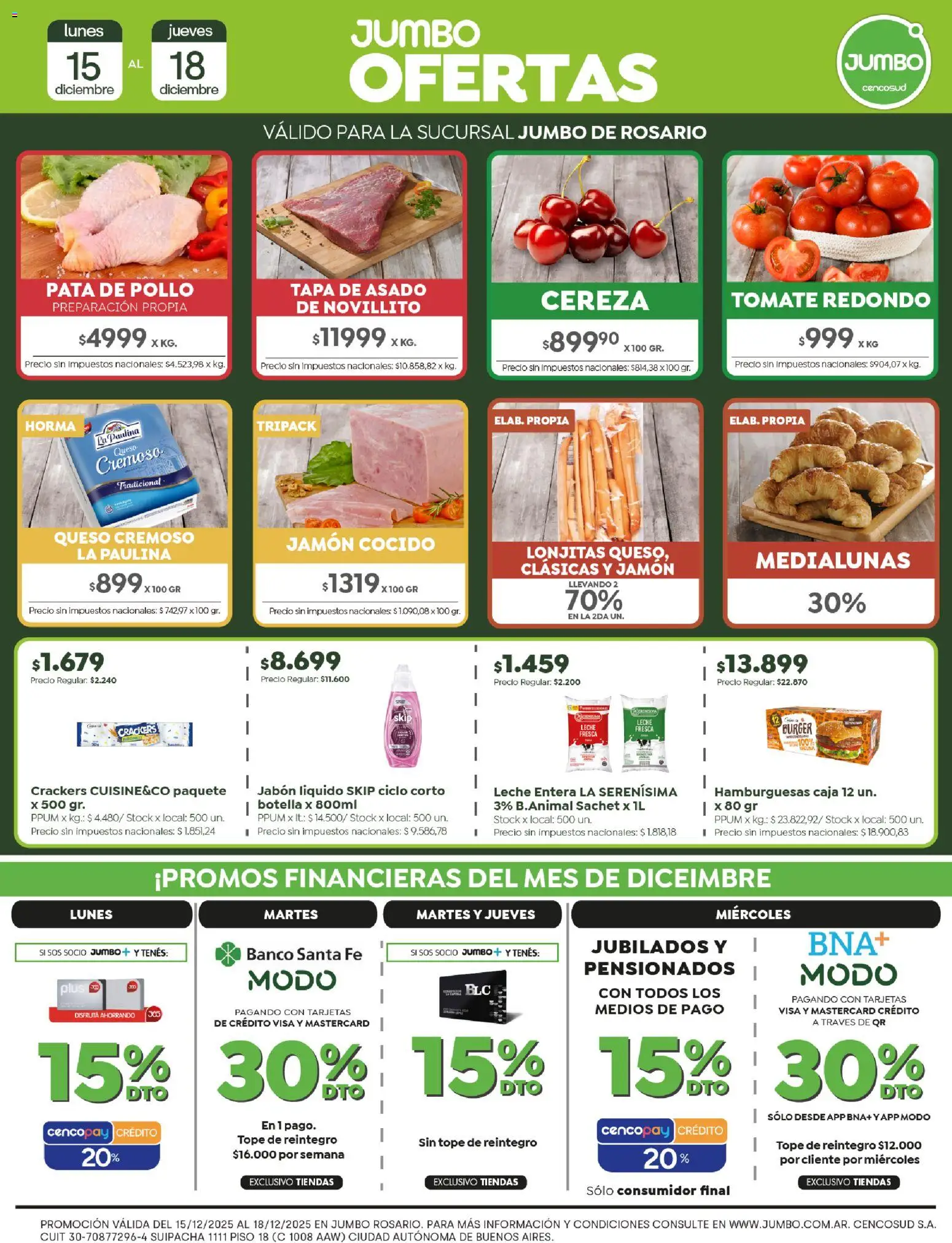 Jumbo - Ofertas | Rosario │ válido desde el 15.12.2025 | Página: 1 | Productos: Rosario, Caja, Jabón líquido, Jamón
