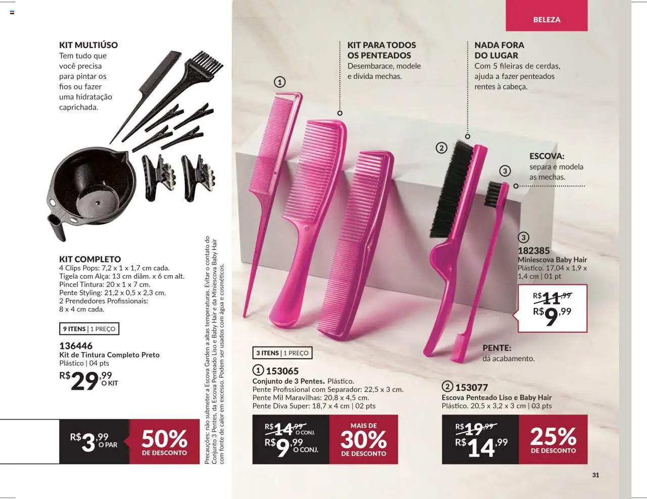 Avon Folheto - válido de 16.06.2025 | Página: 31 | Produtos: Pincel, Escova, Pente, Tigela