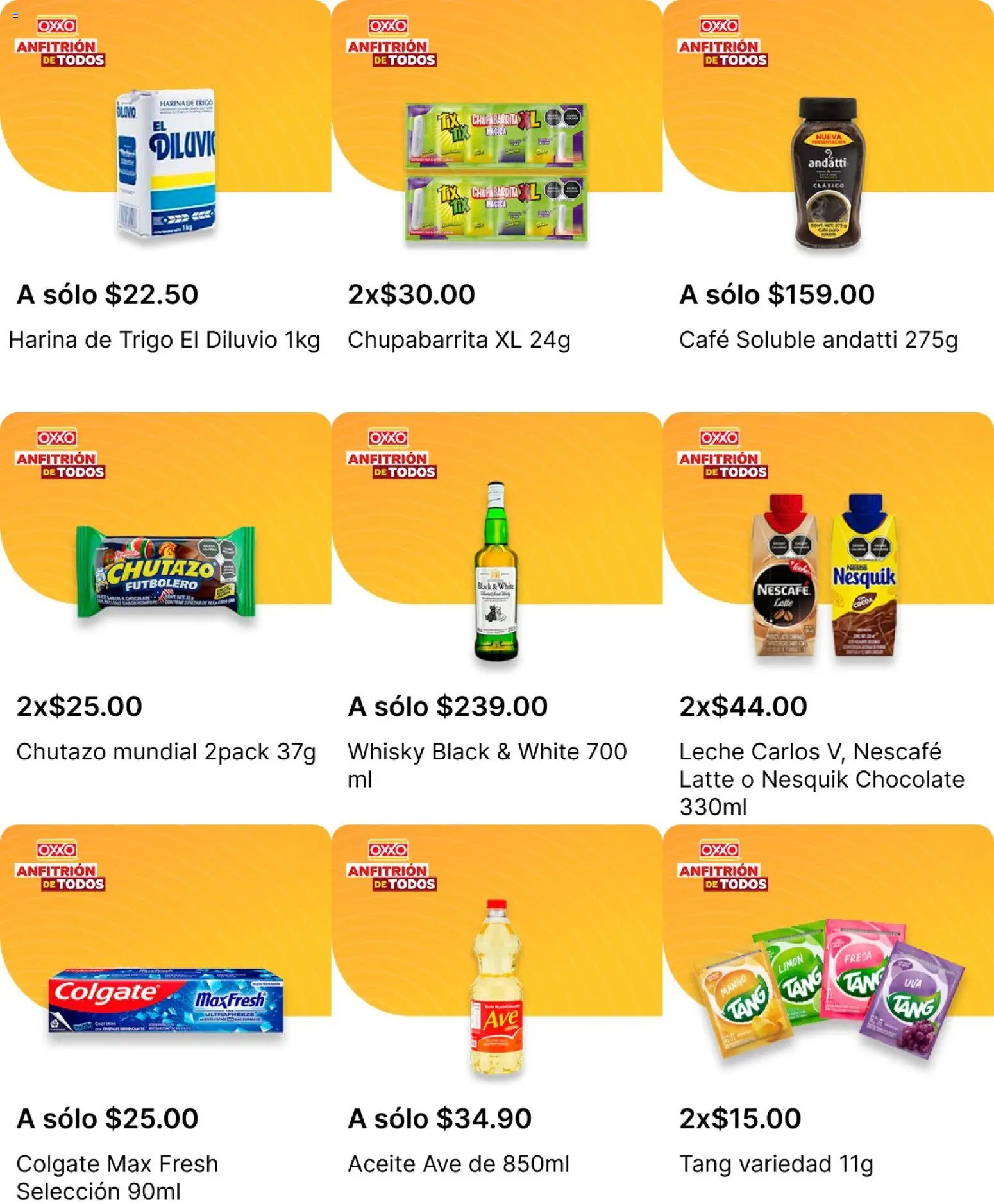 Nuevas ofertas de OXXO válidas en toda la República Mexicana desde el 16.04.2026. ¡Encuentra las mejores ofertas en OXXO folleto! | Página: 19 | Productos: Mango, Aceite, Café, Whisky