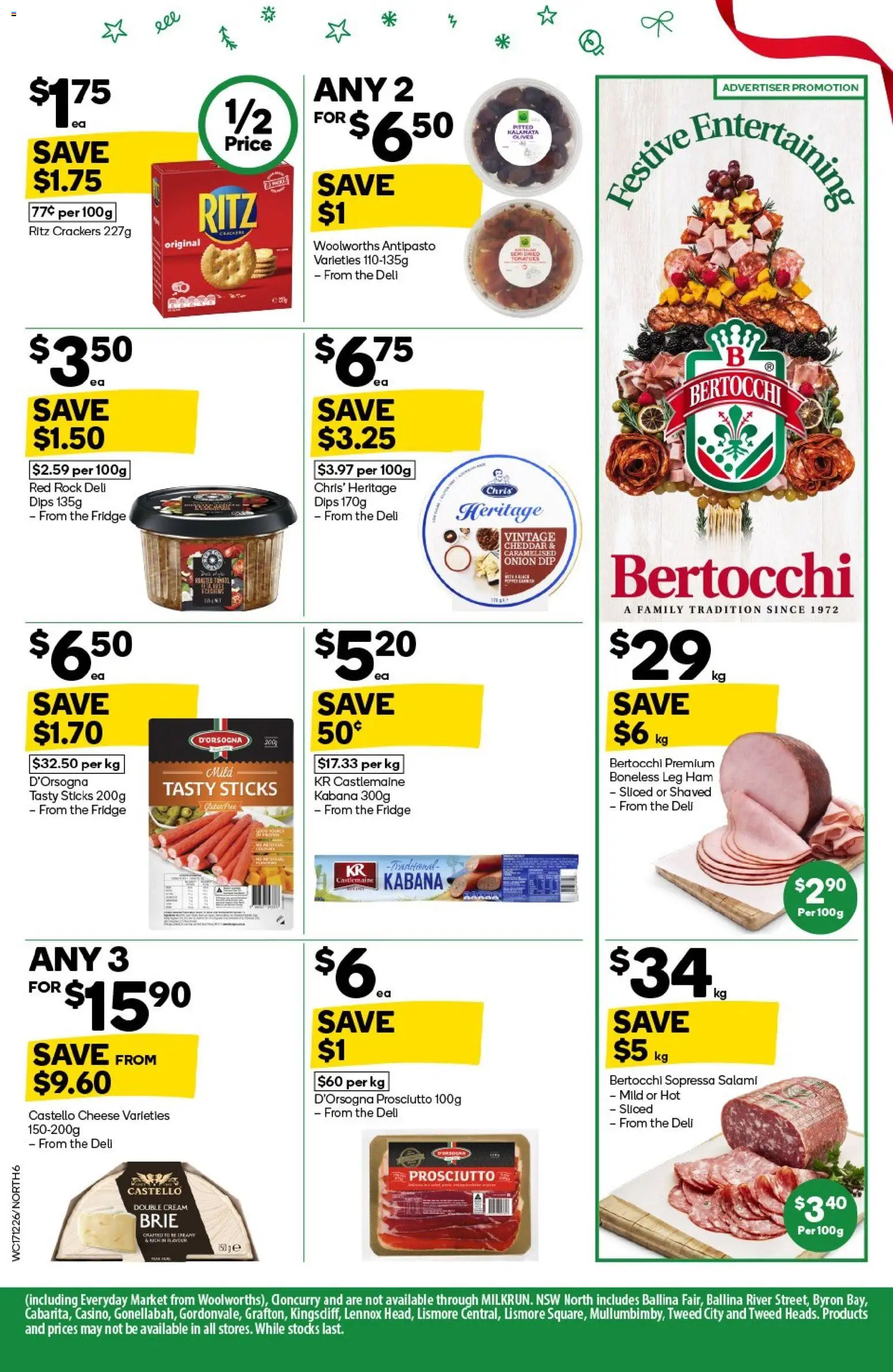Woolworths catalogue - valid from 17.12.2025 | Page: 6 | Products: Crackers, Cheese, Olives, Fridge