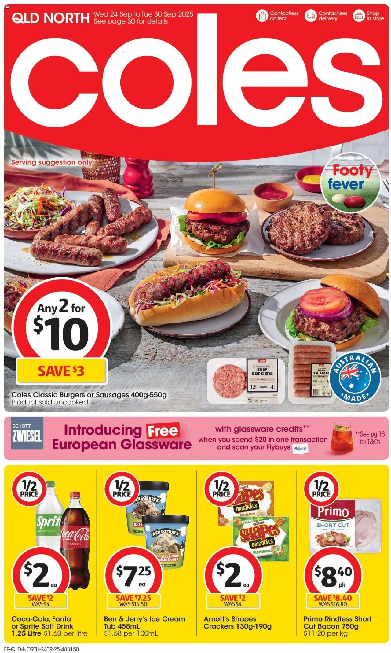 Coles catalogue - valid from 24.09.2025 | Page: 1 | Products: Glassware, Chicken, Cream, Wood