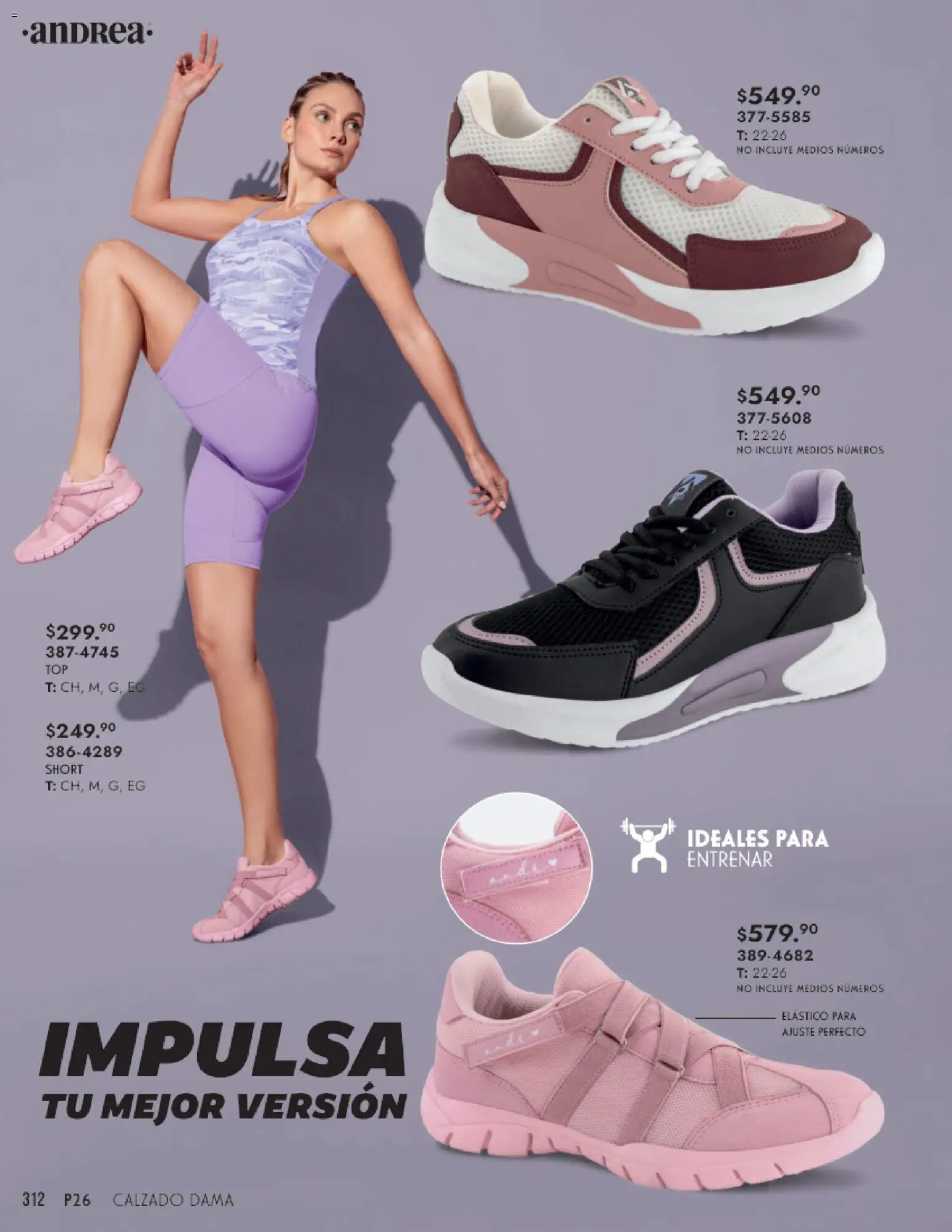 Nuevas ofertas de Andrea válidas en toda la República Mexicana desde el 25.01.2026. ¡Encuentra las mejores ofertas en Andrea catálogo Calzado Dama! | Página: 312 | Productos: Short