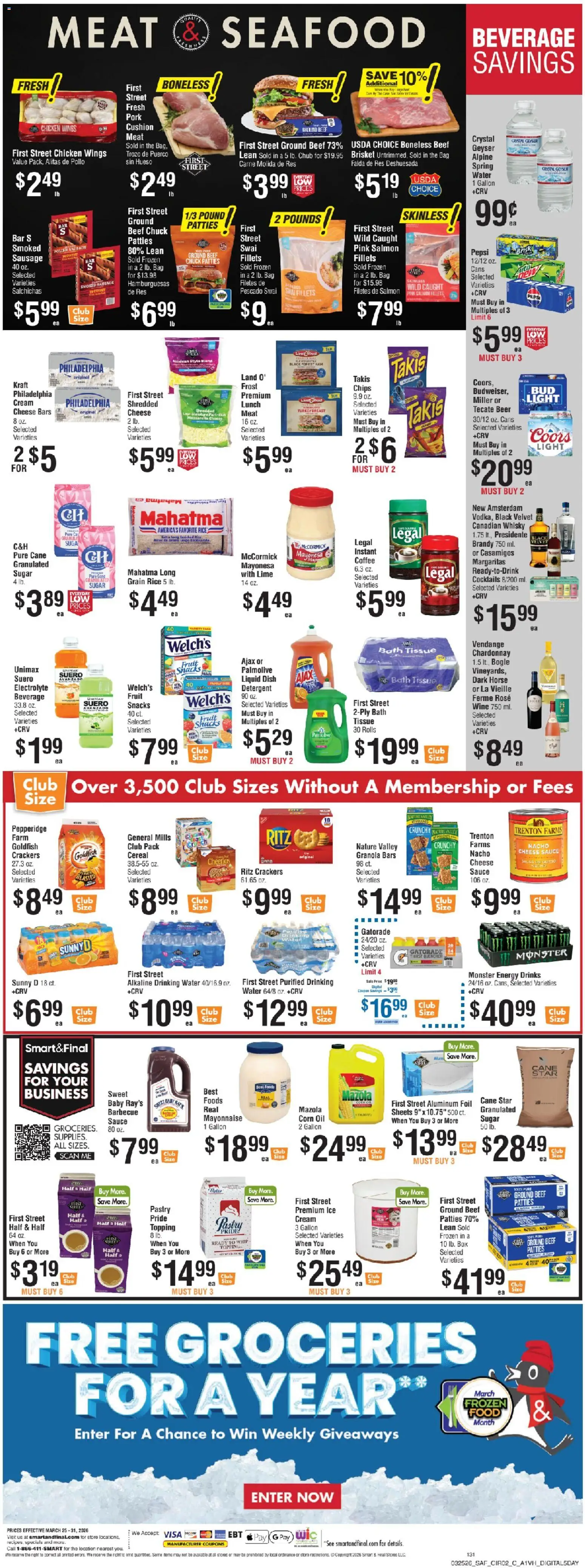 Smart & Final Weekly Ad - valid from 27.03.2026 | Page: 3 | Products: Beer, Detergent, Cream, Sauce