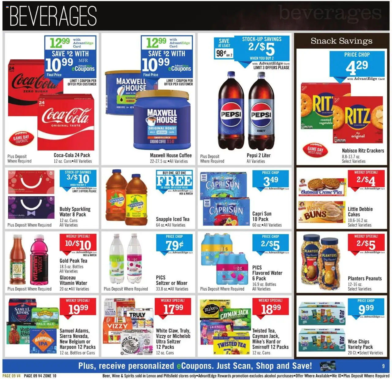 Price Chopper Weekly Current - MA - valid from 14.09.2025 | Page: 9 | Products: Wine, Chips, Water, Lemon