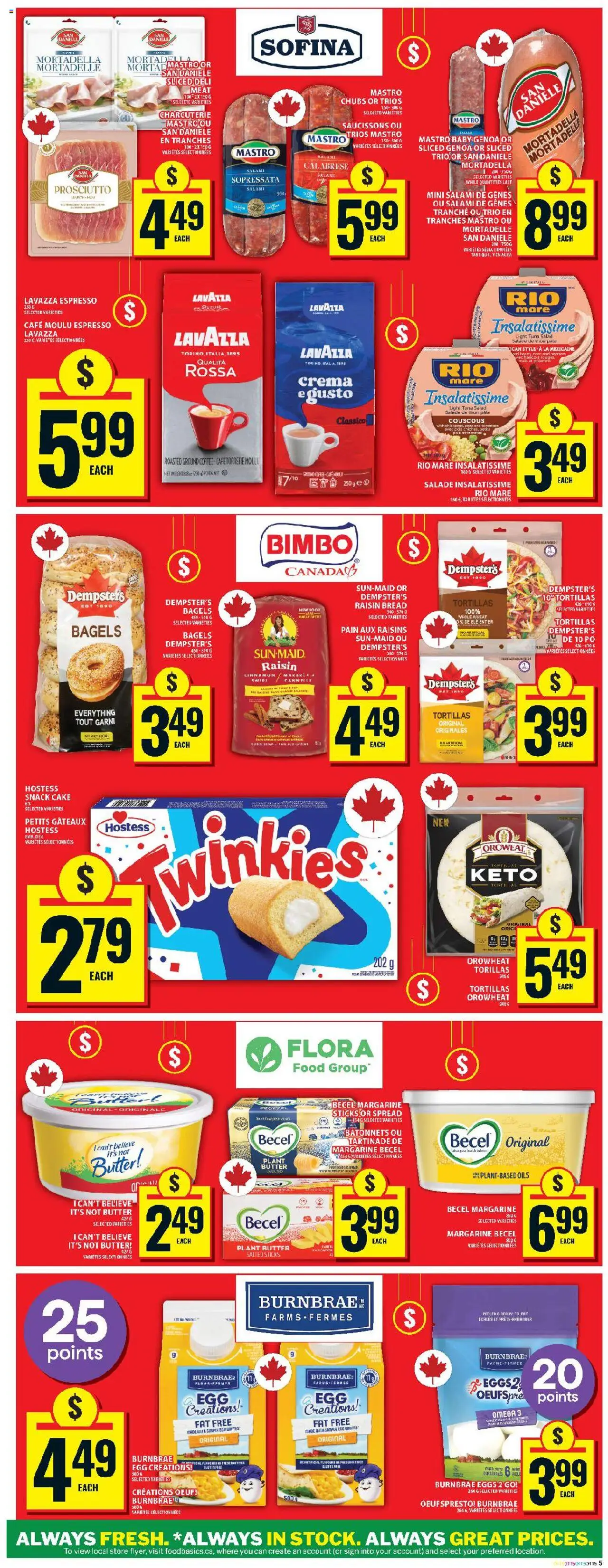 Food Basics flyer valid from 18.09.2025 | Page: 8 | Products: Salad, Butter, Bread, Salami