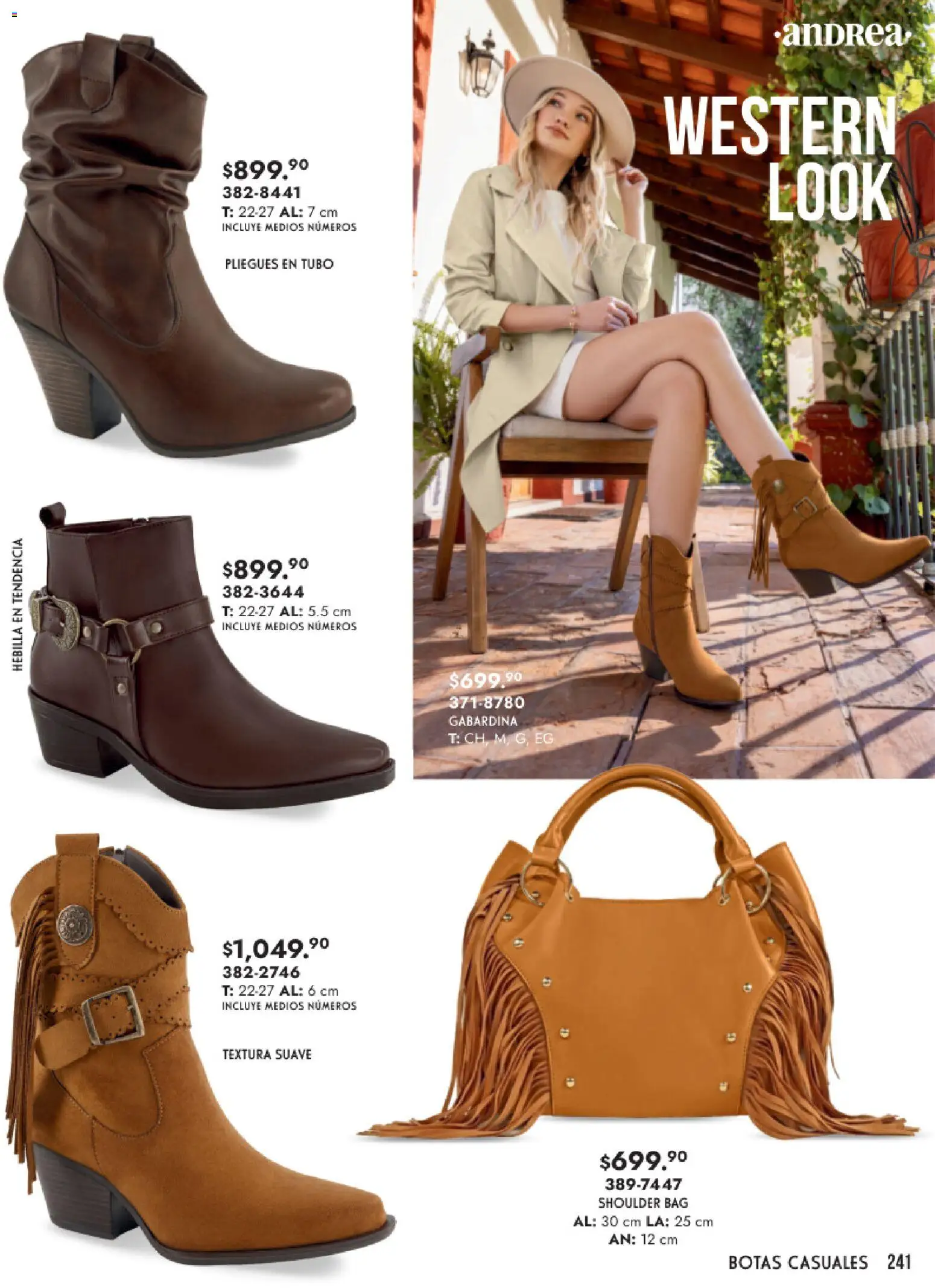 Nuevas ofertas de Andrea válidas en toda la República Mexicana desde el 25.01.2026. ¡Encuentra las mejores ofertas en Andrea catálogo Calzado Dama! | Página: 241 | Productos: Botas, Hebilla