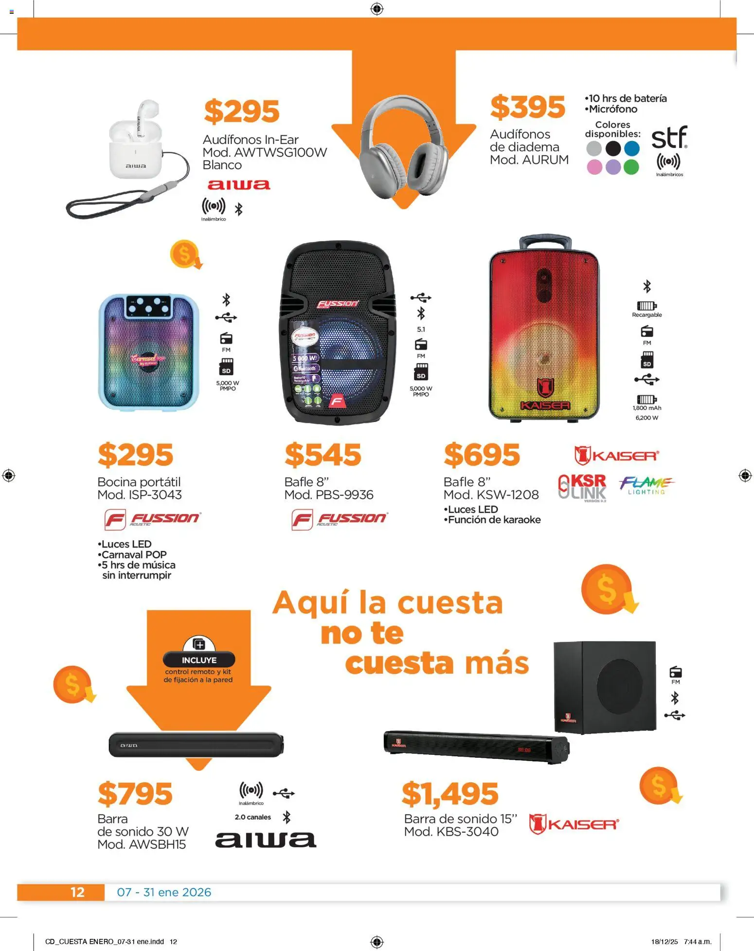 Nuevas ofertas de Chedraui válidas en toda la República Mexicana desde el 07.01.2026. ¡Encuentra las mejores ofertas en Chedraui folleto Cuesta menos llevarte más! | Página: 12 | Productos: Control remoto, Barra, Té, Batería