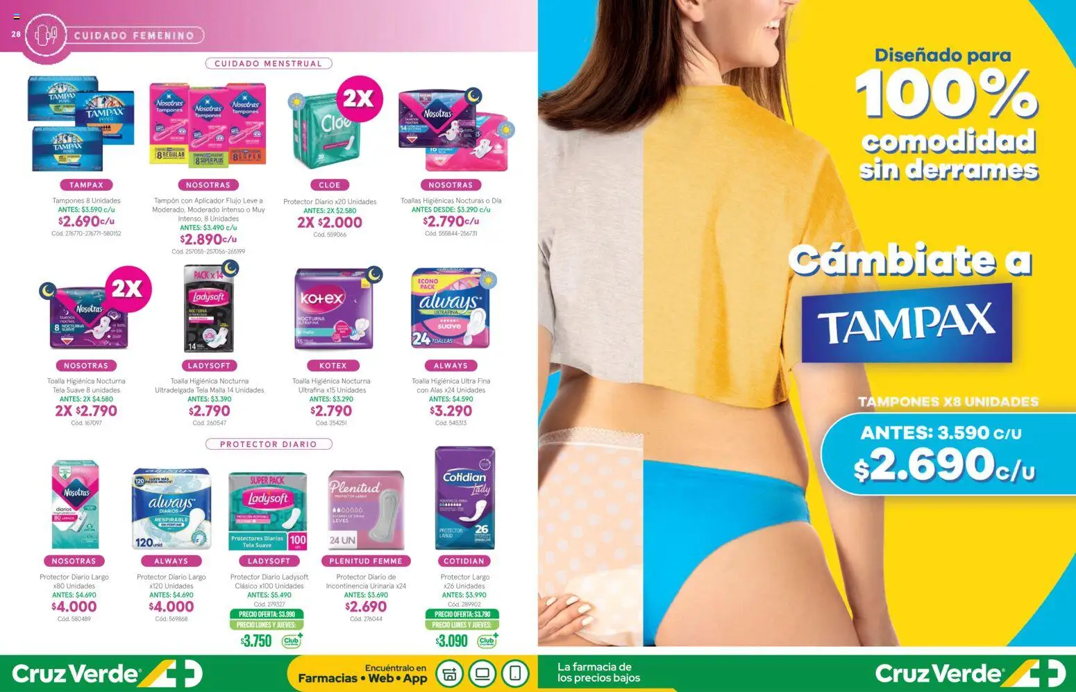Cruz Verde Descuentos │ válido desde el 01.01.2026 | Página: 15 | Productos: Toalla higienica, Tampones, Toalla, Toallas