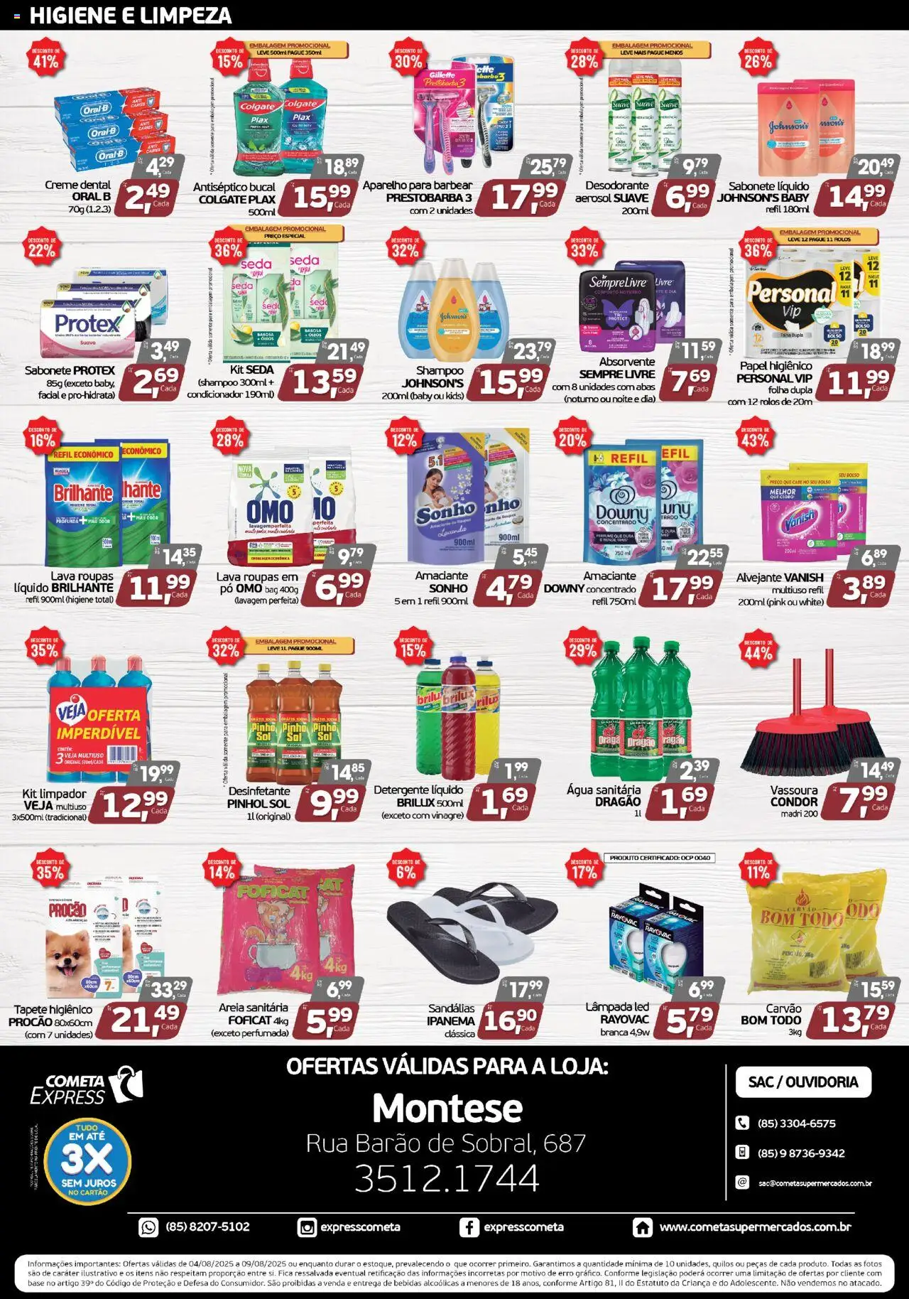 Cometa Supermercados Folheto - válido de 04.08.2025 | Página: 4 | Produtos: Perfume, Alvejante, Tapete, Creme