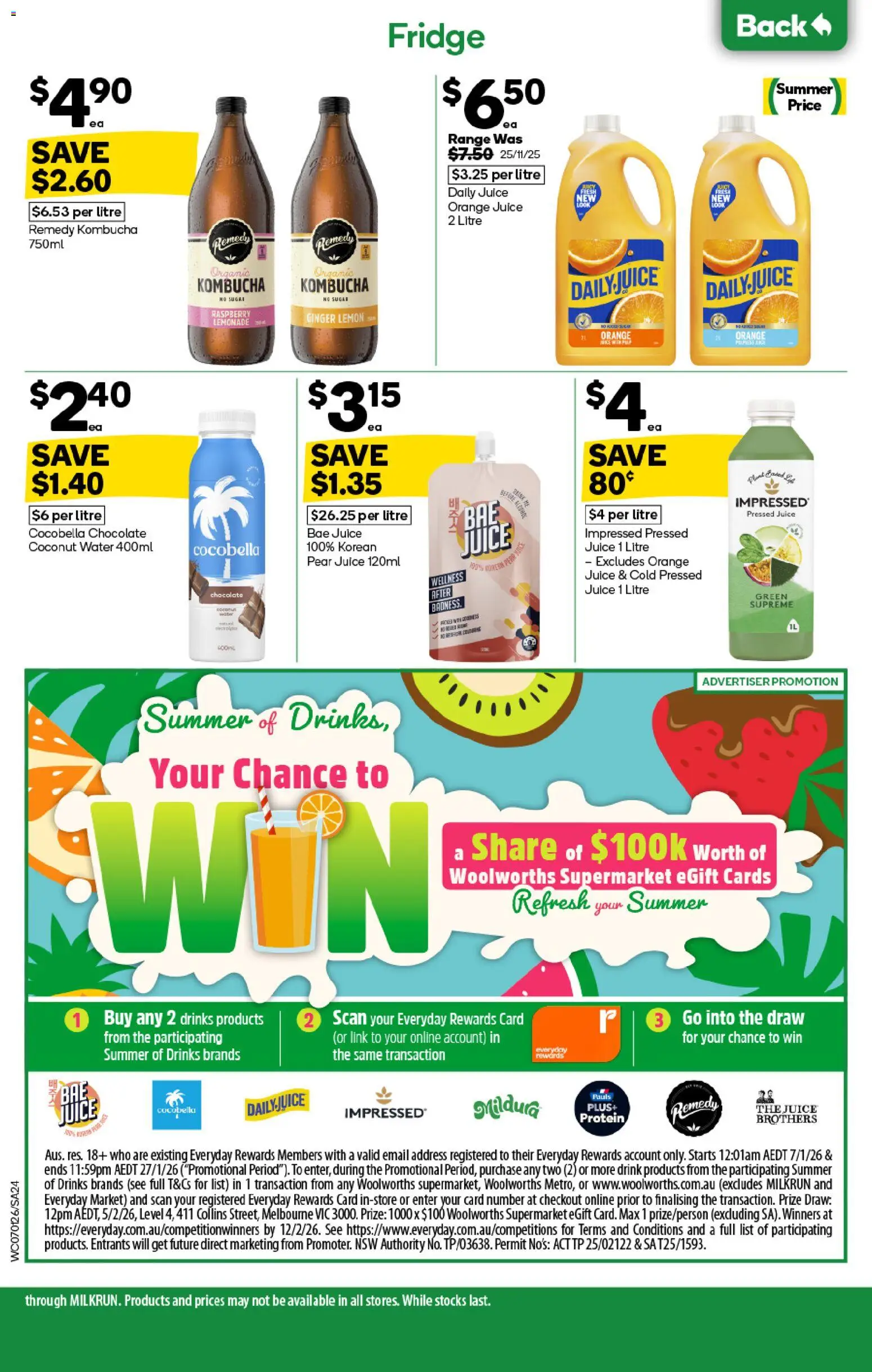 Woolworths catalogue - valid from 07.01.2026 | Page: 24 | Products: Ginger, Juice, Water, Fridge