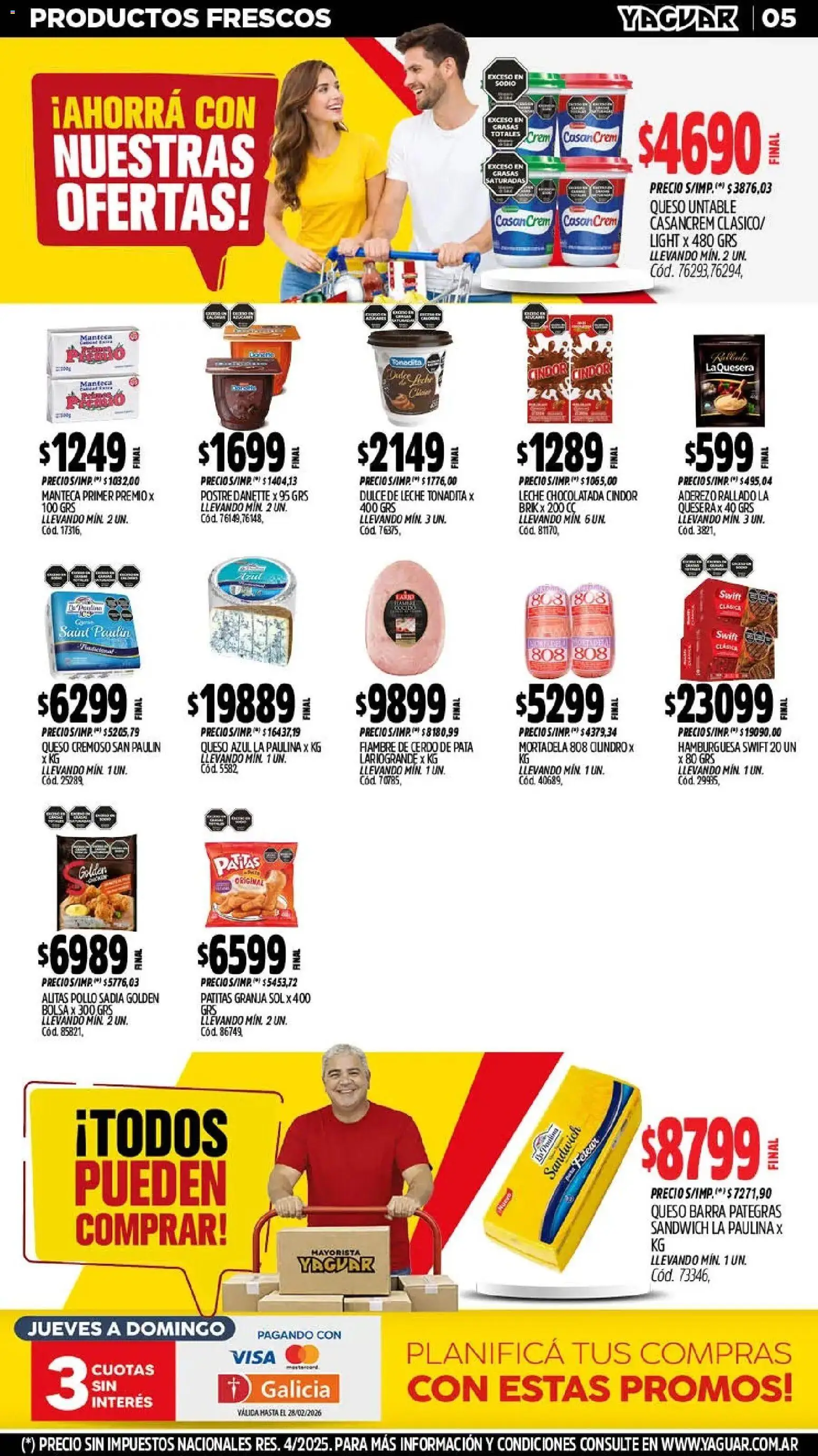 Yaguar - Oferta Semanal Neuquen │ válido desde el 23.02.2026 | Página: 5 | Productos: Bolsa, Pollo, Leche, Cerdo