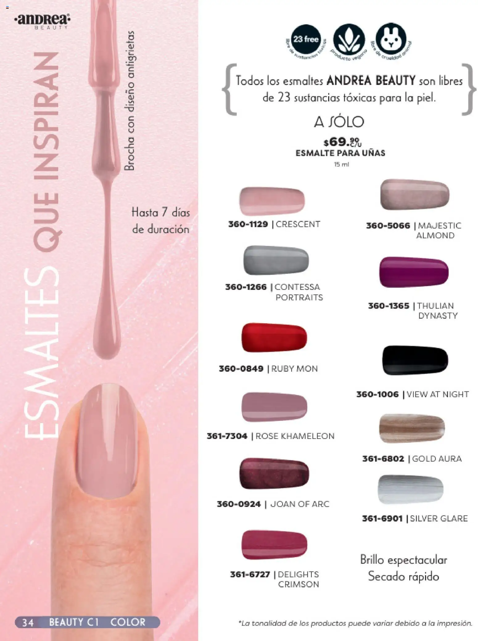 Nuevas ofertas de Andrea válidas en toda la República Mexicana desde el 25.01.2026. ¡Encuentra las mejores ofertas en Andrea catálogo Beauty! | Página: 34 | Productos: Brillo