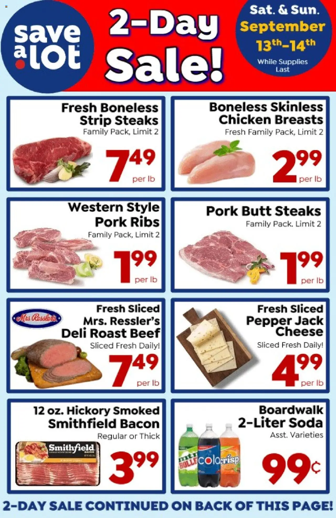 Save a Lot Ad - valid from 08.09.2025 | Page: 1 | Products: Cheese, Pork, Beef, Pepper