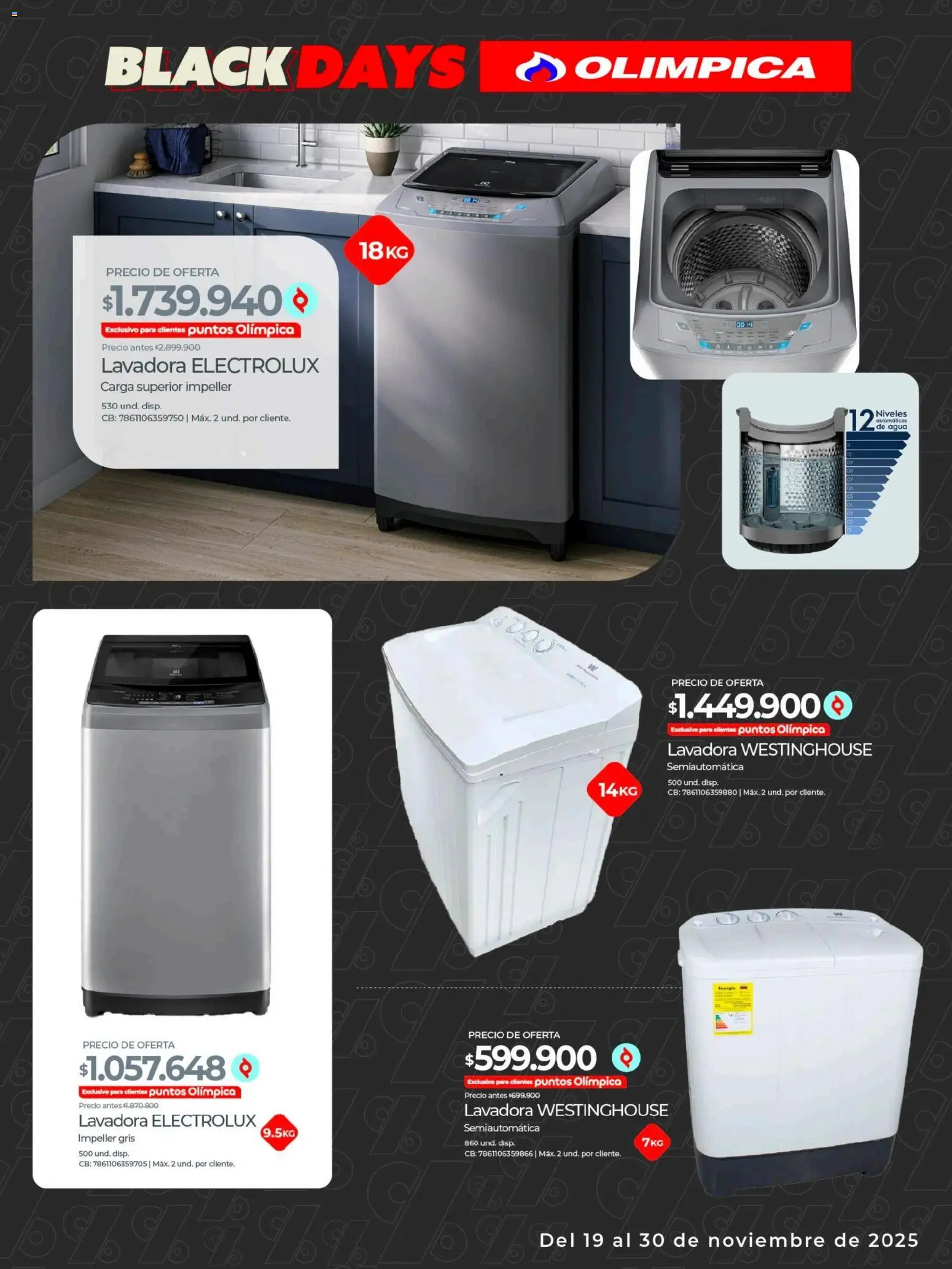 Olímpica revista - valida desde el 19.11.2025 | Página: 15 | Productos: Agua, Lavadora