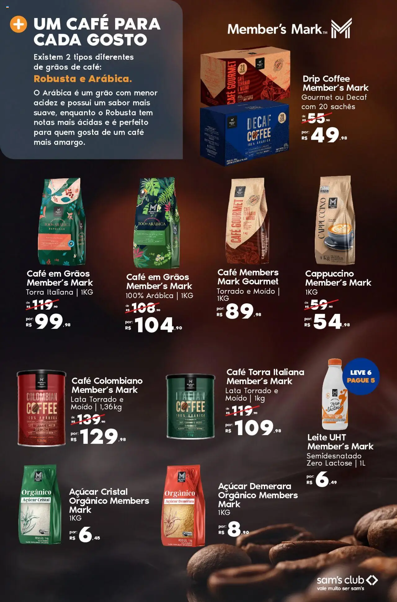 Sam's Club Folheto - válido de 14.08.2025 | Página: 2 | Produtos: Açúcar demerara, Leite, Café, Açúcar