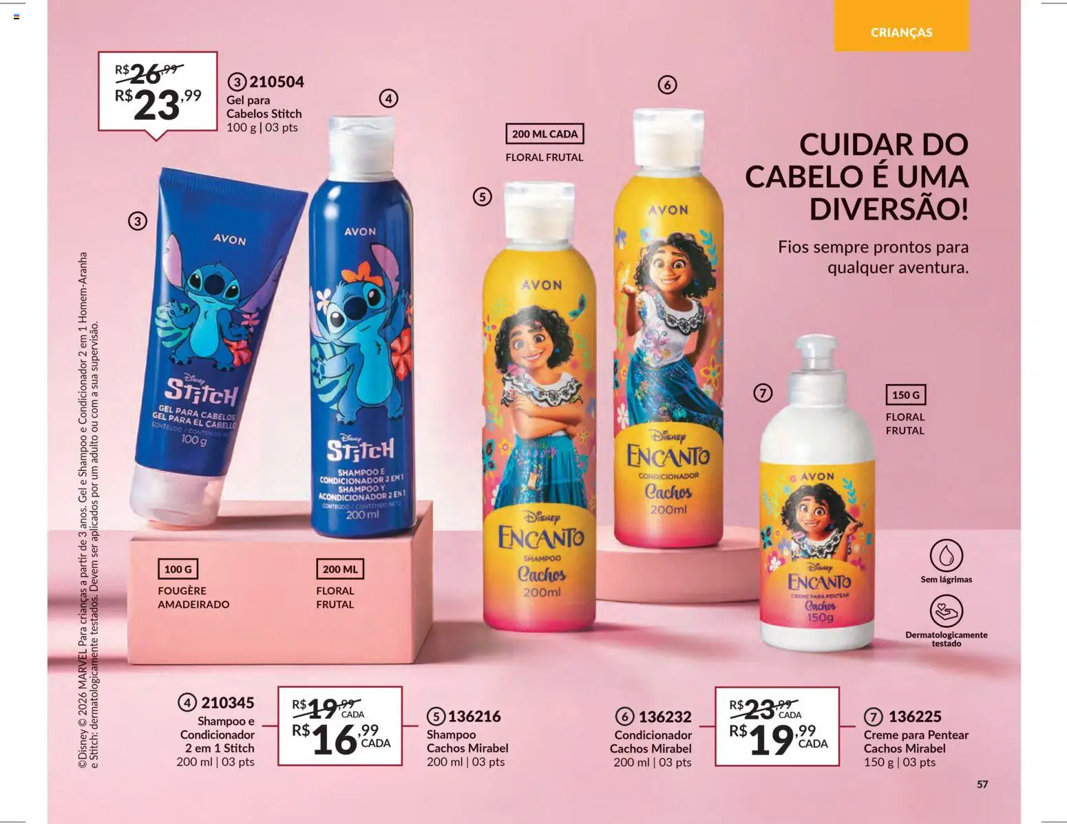 Avon Folheto - válido de 15.01.2026 | Página: 57 | Produtos: Shampoo, Condicionador, Creme, Creme para pentear