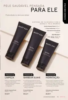 Mary Kay - Catálogo Janeiro/Fevereiro 2026 - Pré-Visualização do folheto da loja Mary Kay, válido de 01.01.2026 | Página: 51 | Produtos: Gel de limpeza, Creme, Creme de barbear
