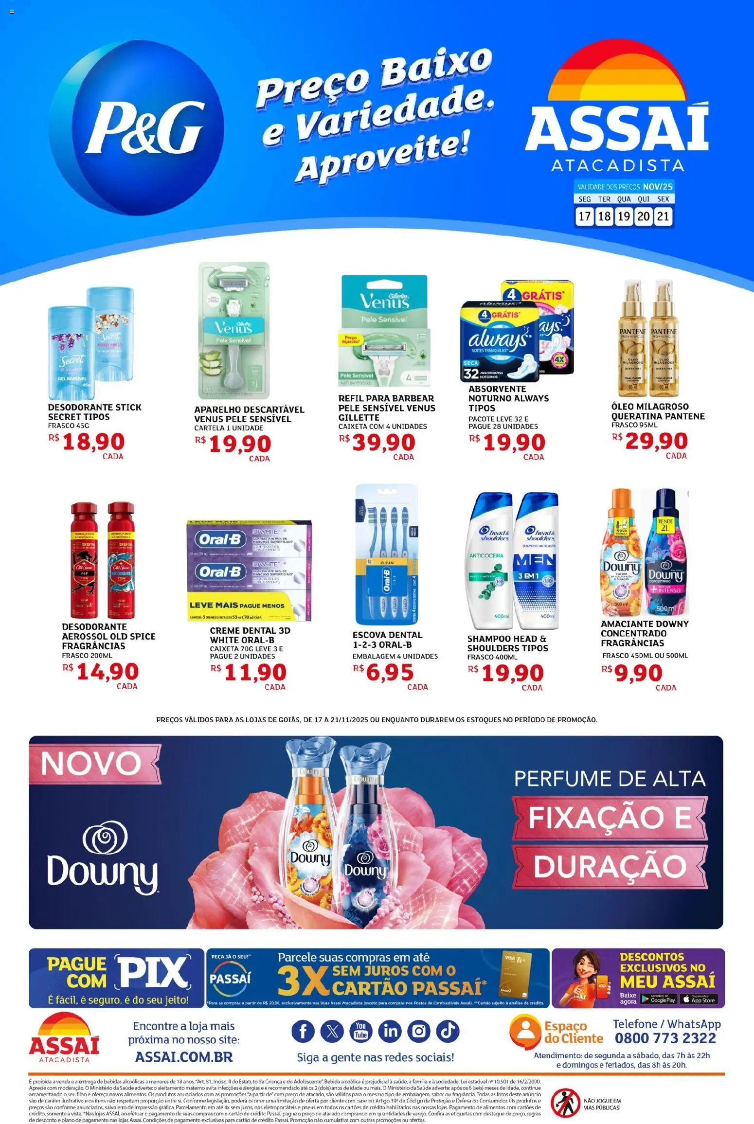 Assaí Atacadista Folheto - válido de 17.11.2025 | Página: 1 | Produtos: Shampoo, Desodorante, Óleo, Base