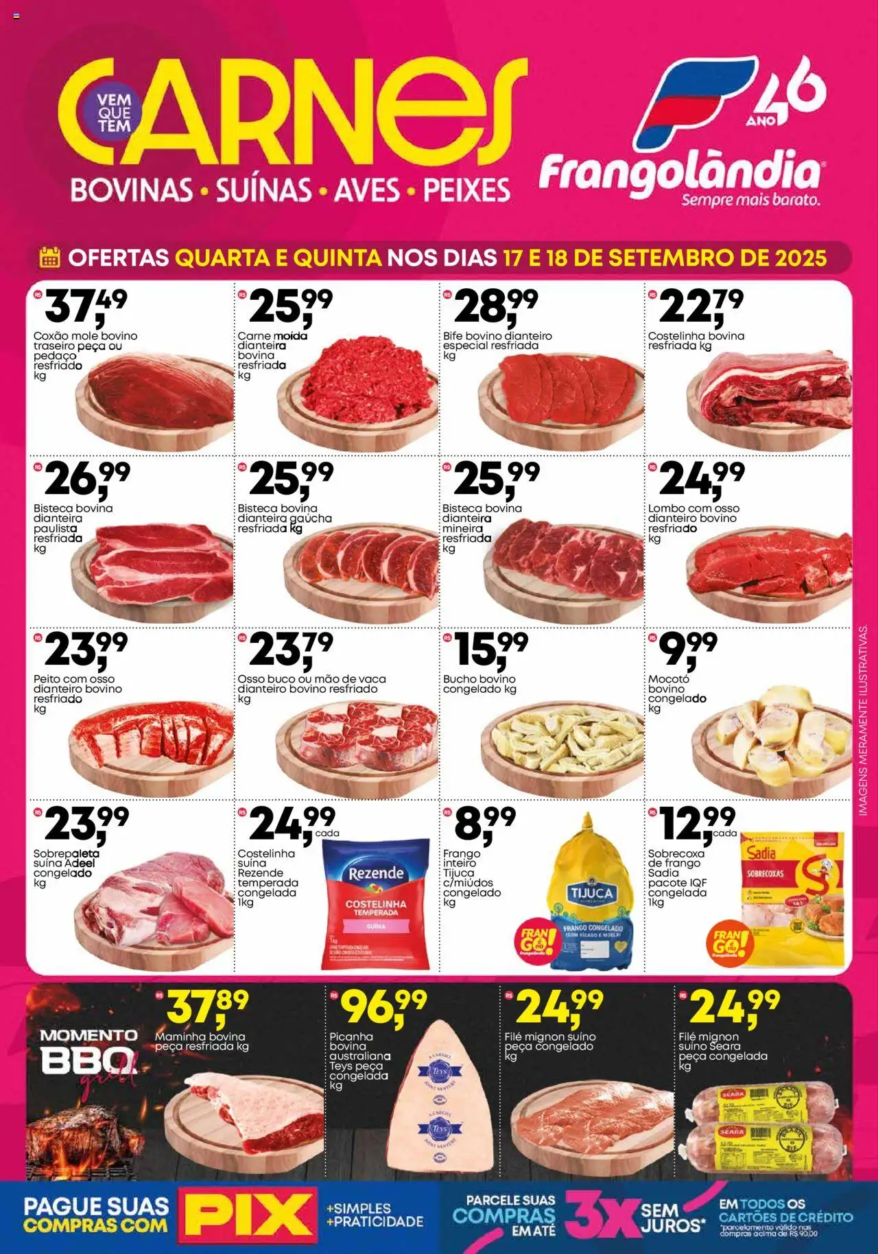 Frangolândia Folheto - válido de 17.09.2025 | Página: 1 | Produtos: Filé mignon, Picanha, Carne, Carne moída