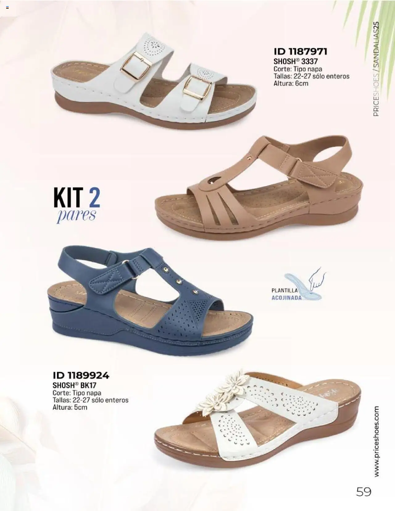 Nuevas ofertas de Price Shoes válidas en toda la República Mexicana desde el 11.03.2025. ¡Encuentra las mejores ofertas en Price Shoes catálogo Sandalias Kits 2025! | Página: 59