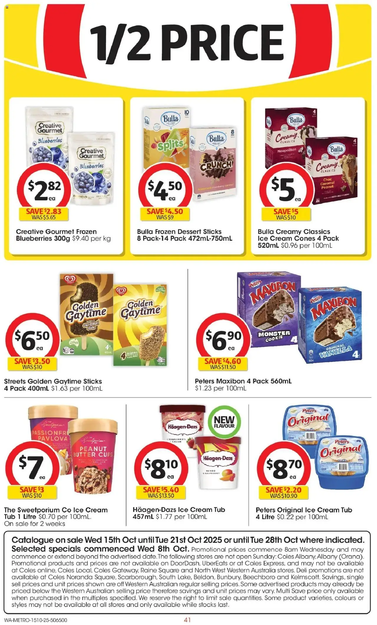 Coles catalogue - valid from 15.10.2025 | Page: 41 | Products: Butter, Ice cream, Raspberry, Pavlova