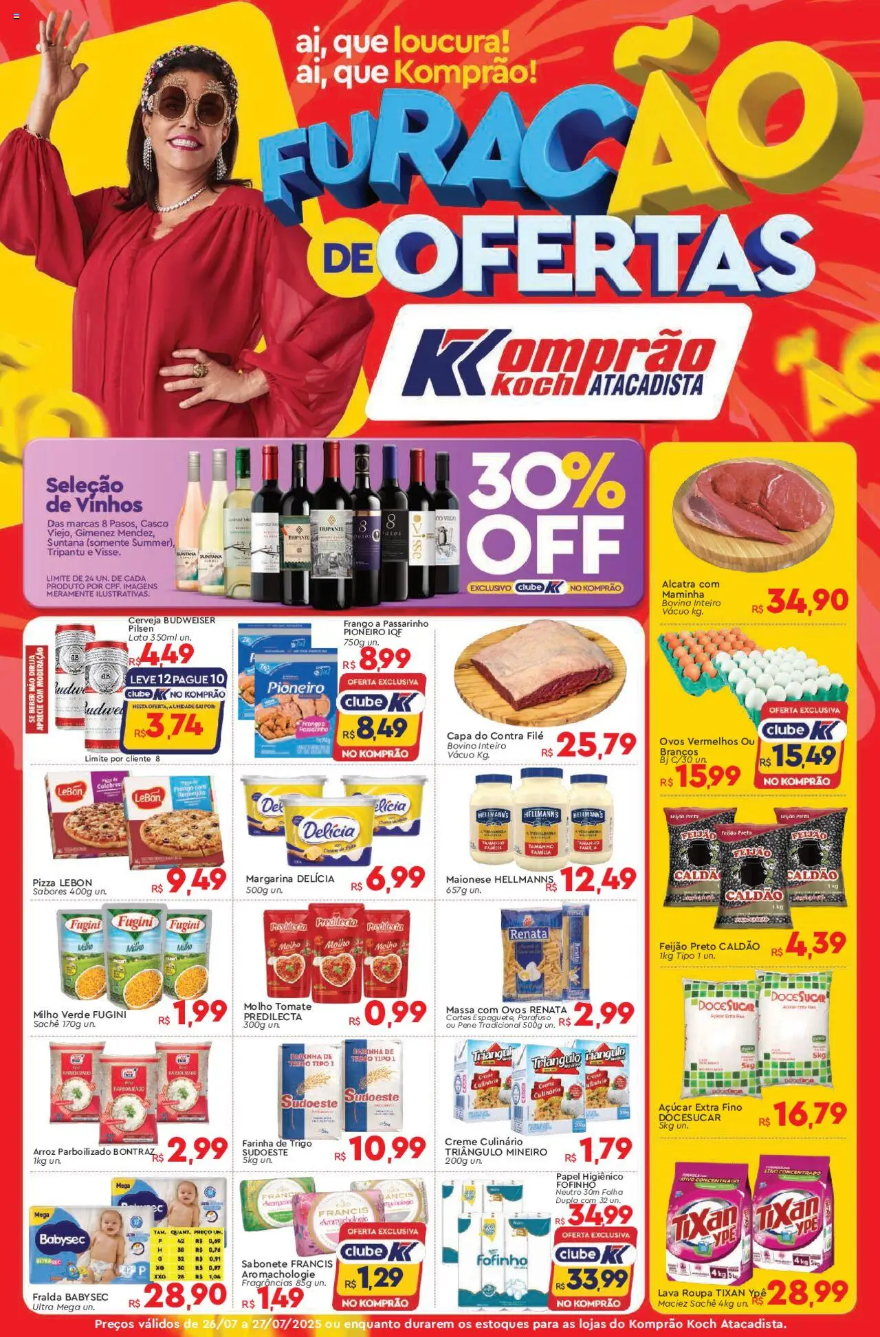 Komprao Atacadista Folheto - válido de 26.07.2025 | Página: 1 | Produtos: Milho verde, Contra filé, Creme, Frango