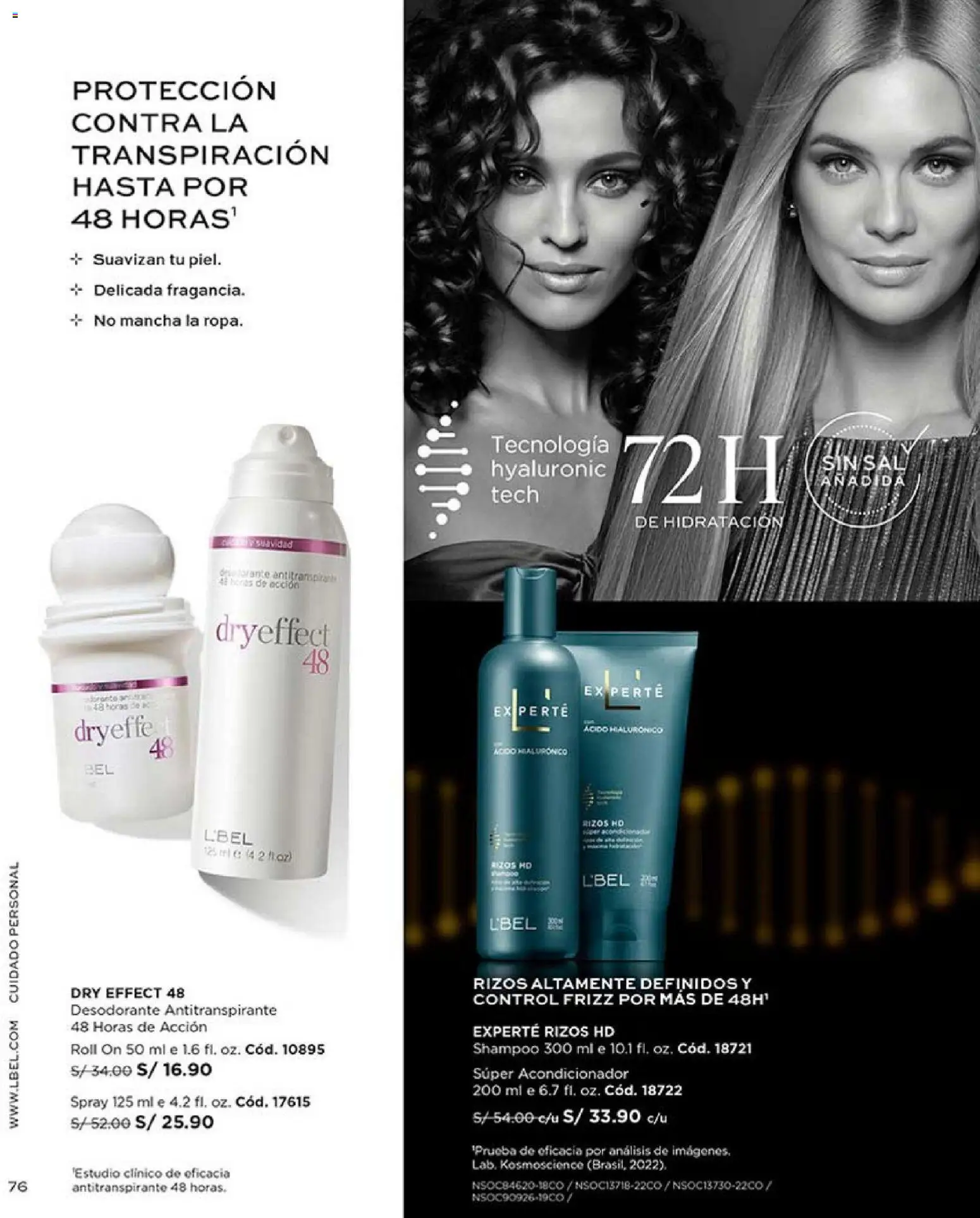 Catálogo L'Bel válido desde 31.01.2026 | Página: 80 | Productos: Shampoo, Acondicionador, Desodorante, Antitranspirante