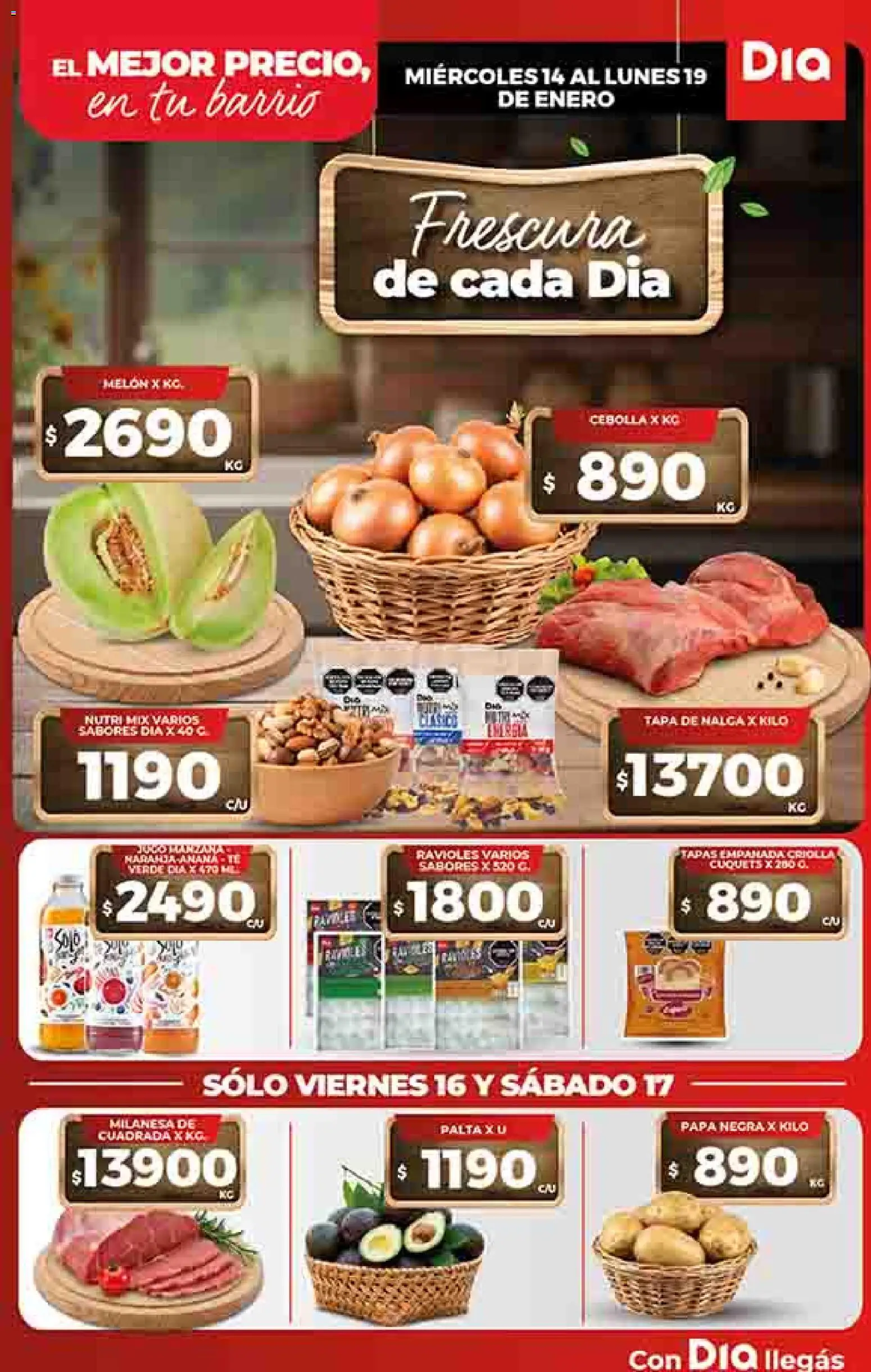 Dia - Ofertas - Salta y Jujuy │ válido desde el 14.01.2026 | Página: 5 | Productos: Milanesa, Papa, Melón, Ananá