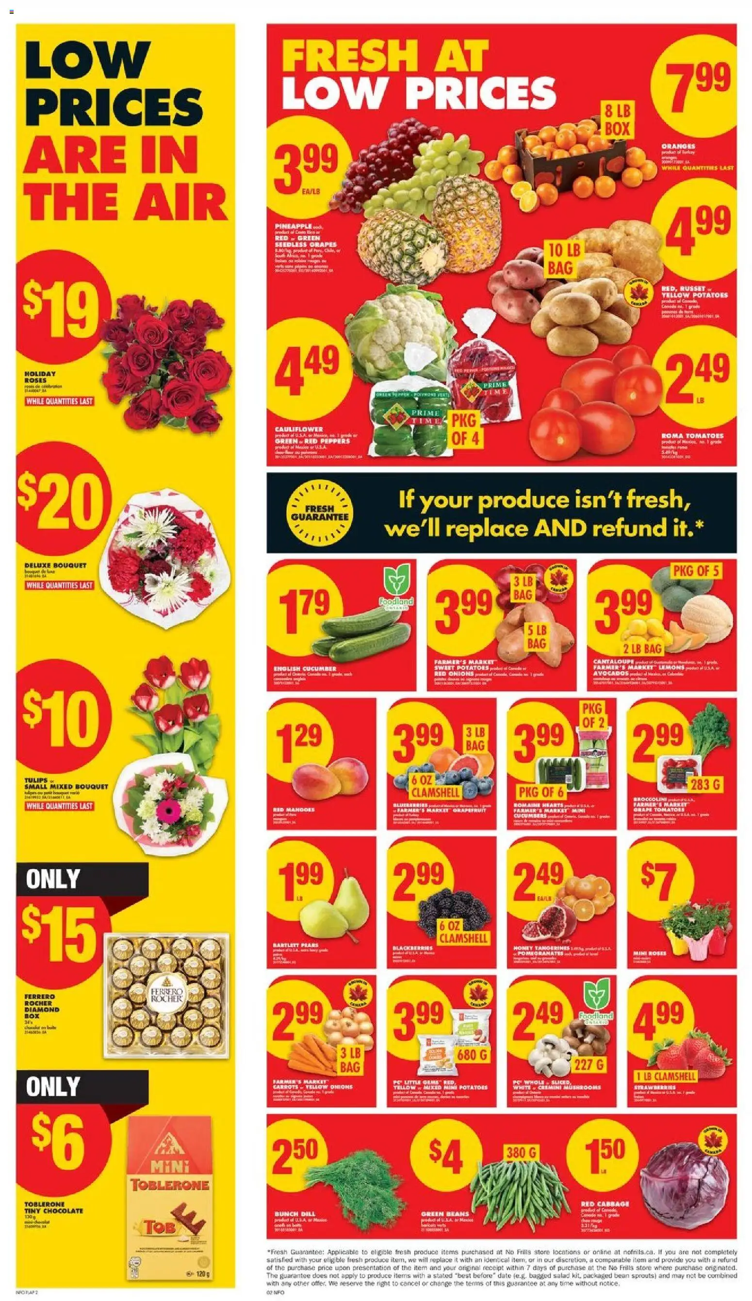 No Frills flyer valid from 12.02.2026 | Page: 3 | Products: Strawberries, Cucumbers, Box, Chocolate