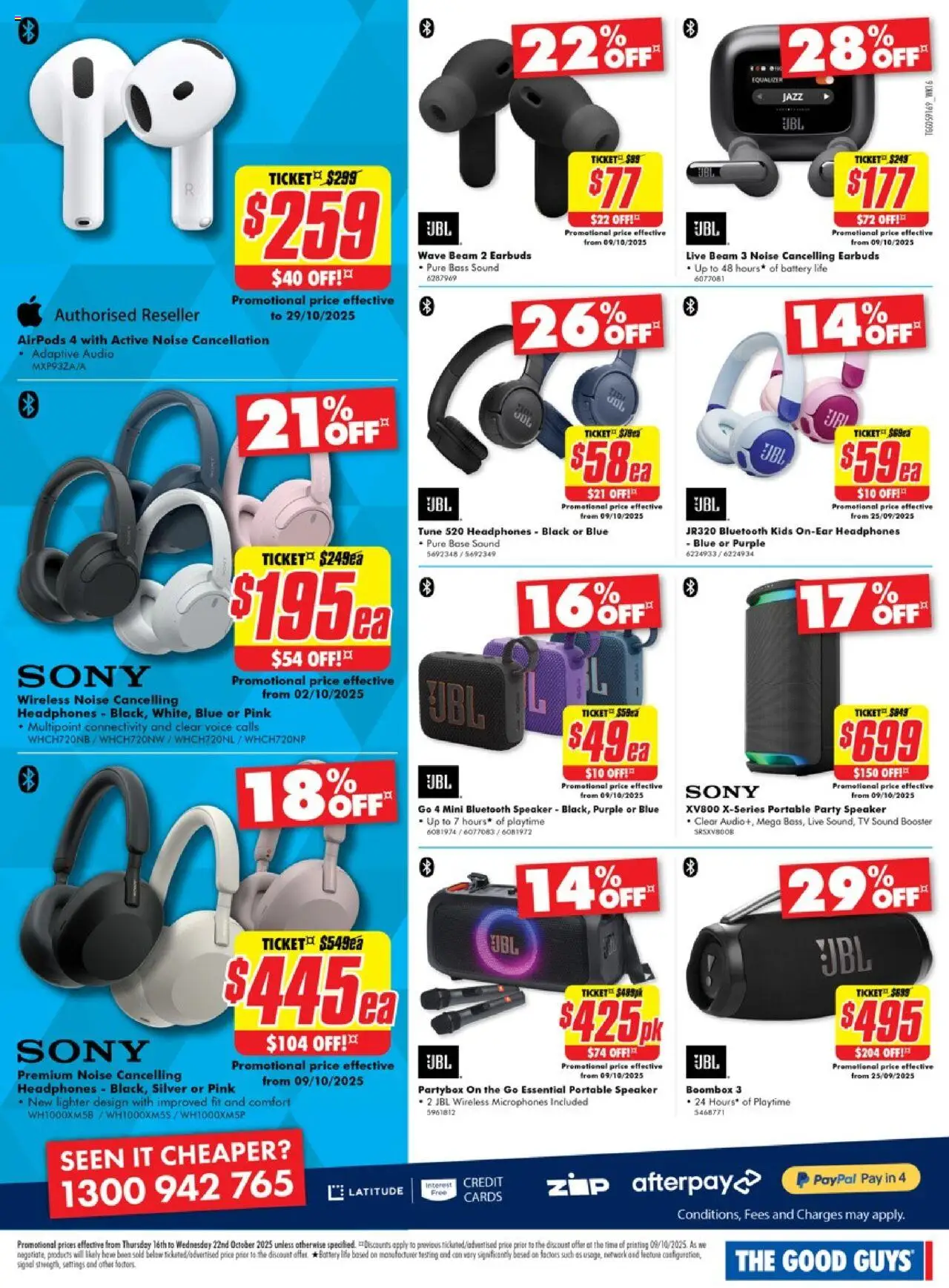 The Good Guys catalogue - valid from 15.10.2025 | Page: 16 | Products: Audio, Headphones, Speaker, Portable