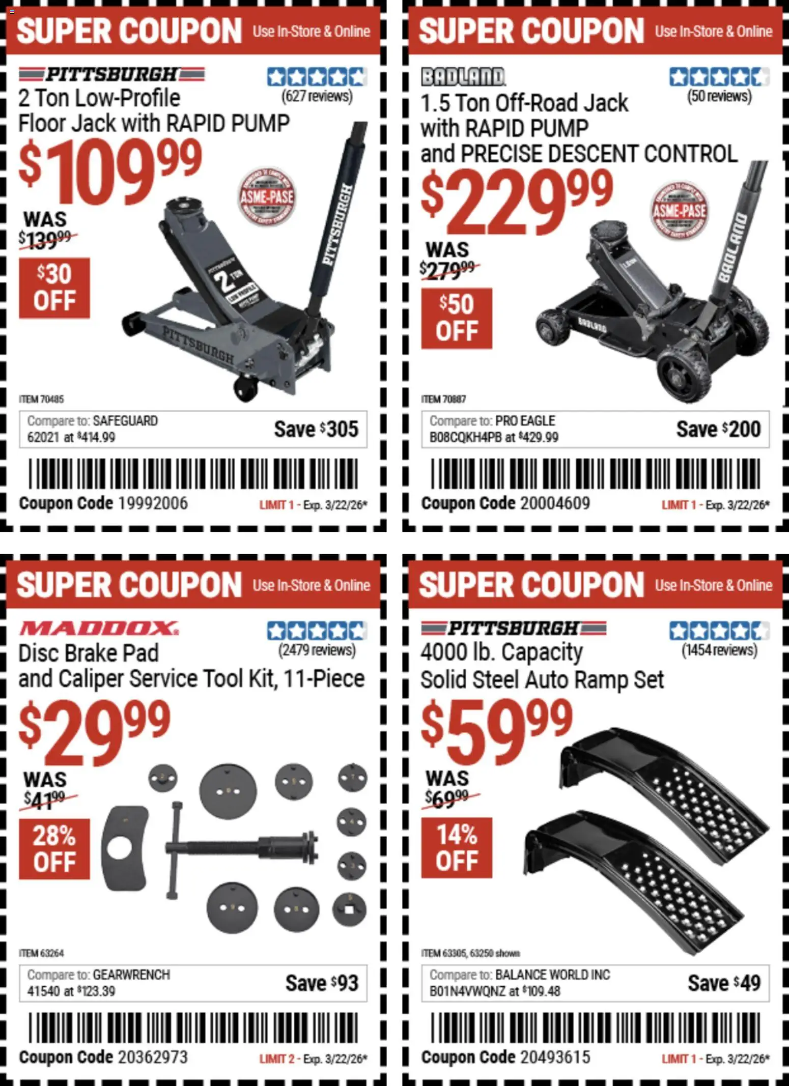 Harbor Freight Dollar Days - valid from 09.03.2026 | Page: 13 | Products: Ramp, Pump, Brake Pad