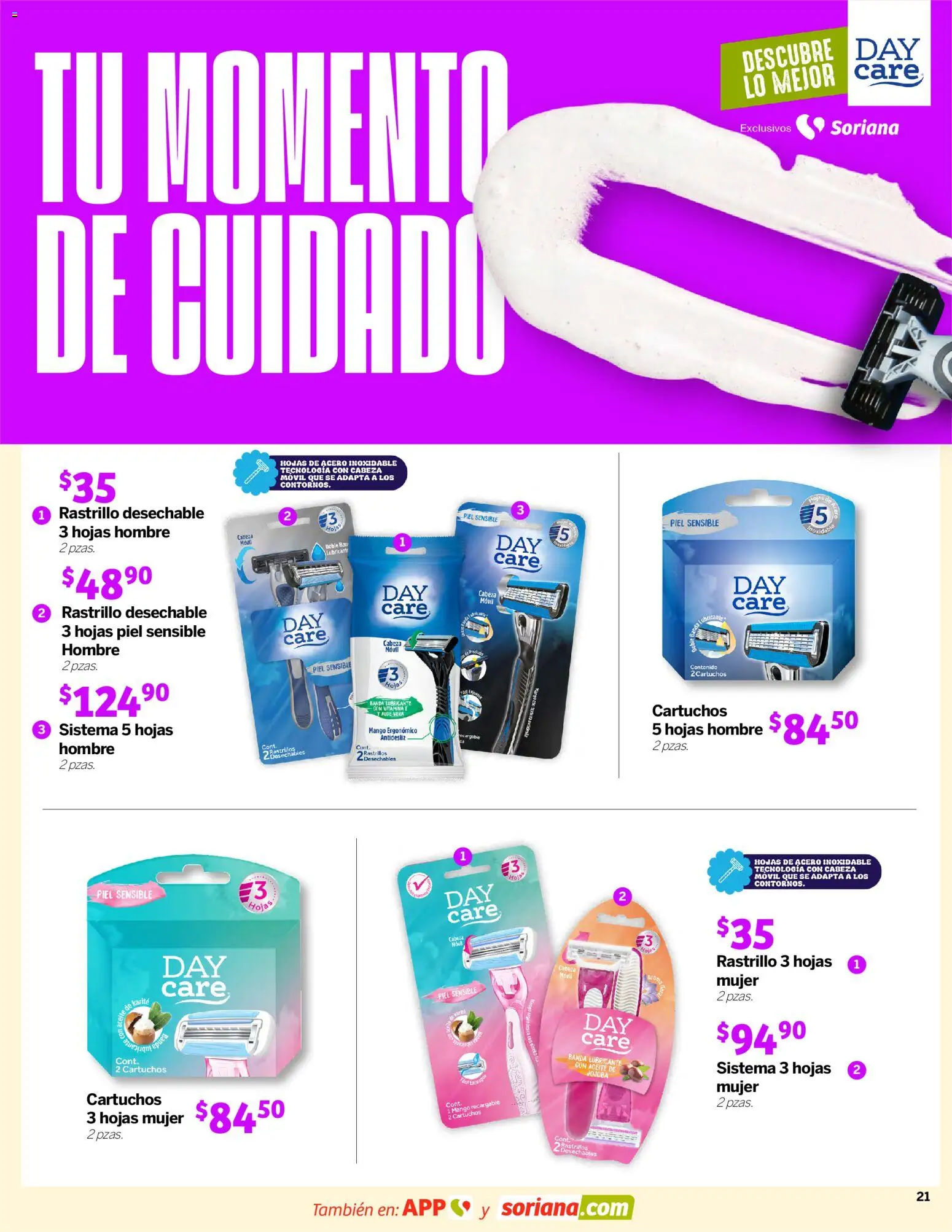 Nuevas ofertas de Soriana válidas en toda la República Mexicana desde el 26.03.2026. ¡Encuentra las mejores ofertas en Soriana Descubre lo mejor Súper Nacional! | Página: 21 | Productos: Rastrillo, Mango, Aceite, Movil