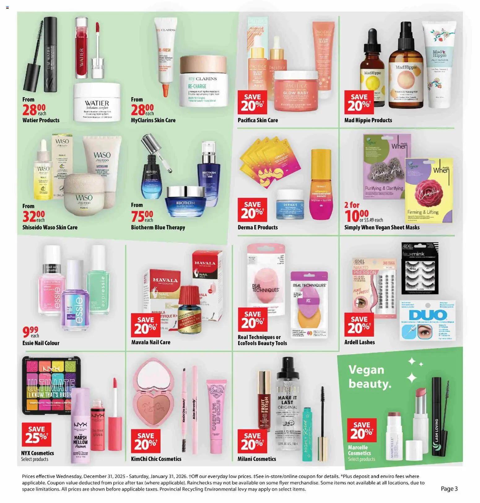 London Drugs flyer valid from 31.12.2025 | Page: 3 | Products: Sponge, Mask