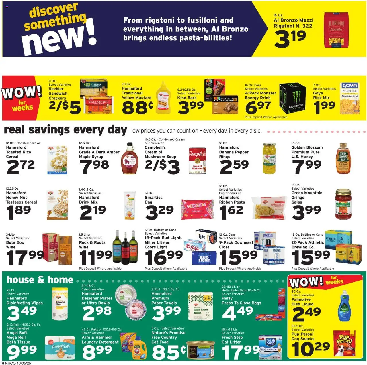 Hannaford Weekly Ad - valid from 05.10.2025 | Page: 6 | Products: Cider, Cat Food, Cheese, Rice