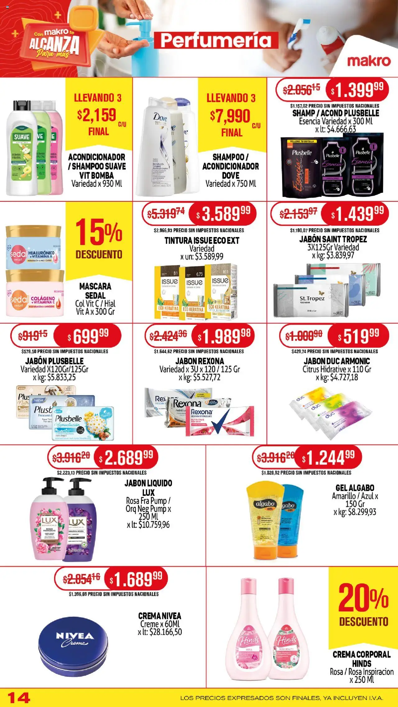 Makro ofertas │ válido desde el 31.07.2025 | Página: 14 | Productos: Fragancia, Máscara, Acondicionador, Té