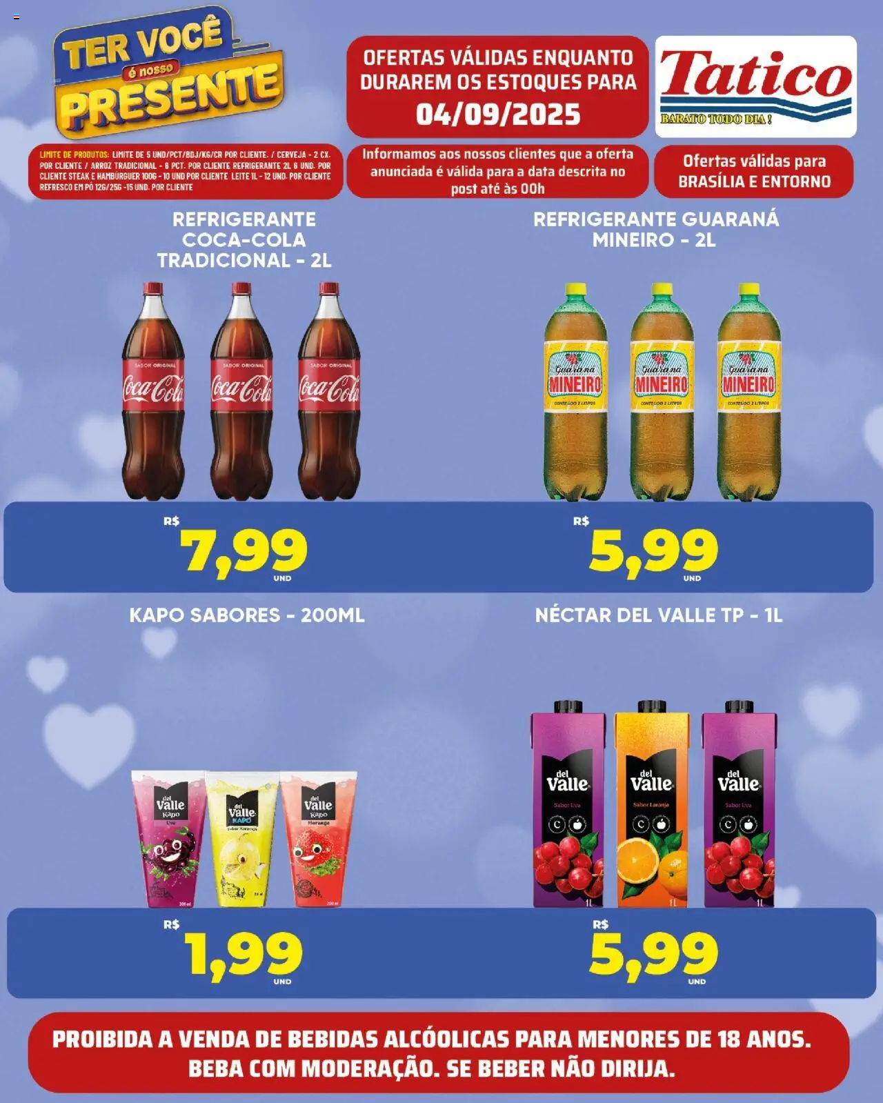 Tatico Folheto - válido de 04.09.2025 | Página: 13 | Produtos: Cola, Leite, Hambúrguer, Refrigerante