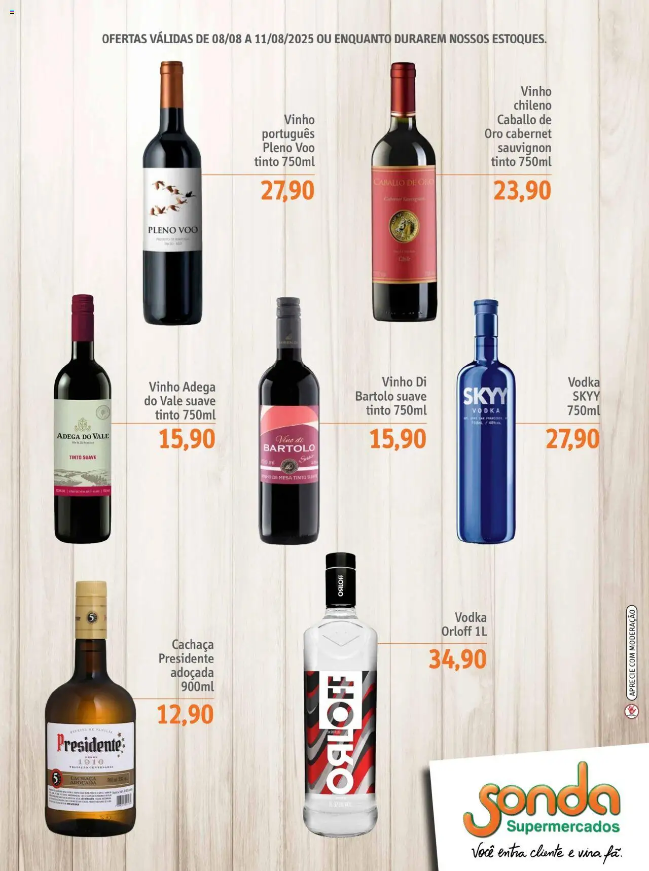 Sonda Folheto - válido de 08.08.2025 | Página: 5 | Produtos: Cachaça, Mesa, Vinho, Vodka
