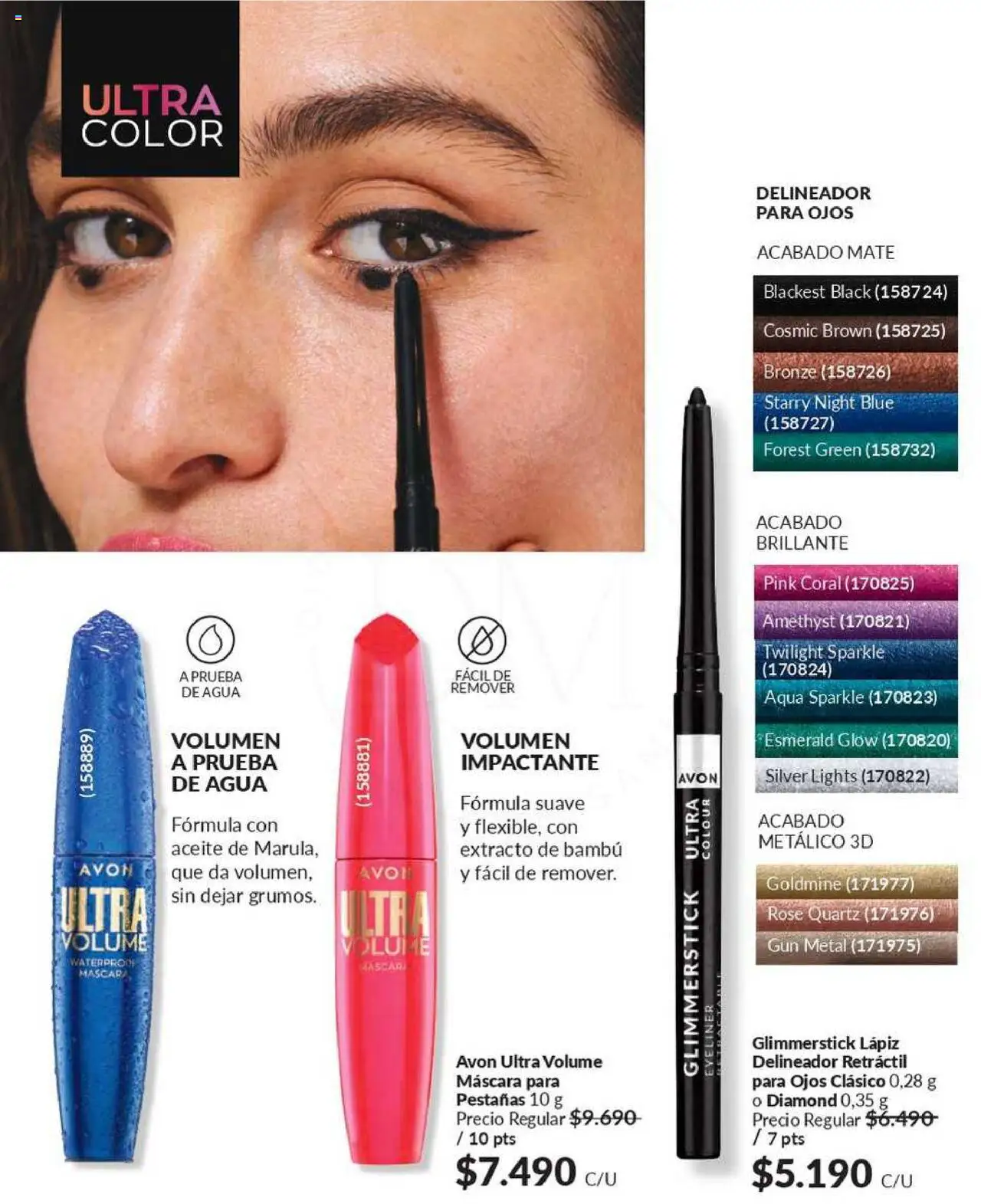 Catálogo Avon Campaña 12 │ válido desde el 10.07.2025 | Página: 19 | Productos: Mate, Máscara, Delineador, Aceite