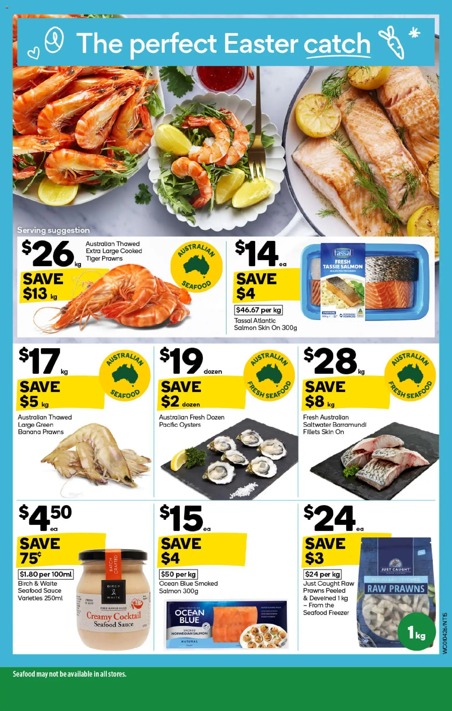 Woolworths catalogue - valid from 01.04.2026 | Page: 15 | Products: Oysters, Prawns, Seafood, Freezer