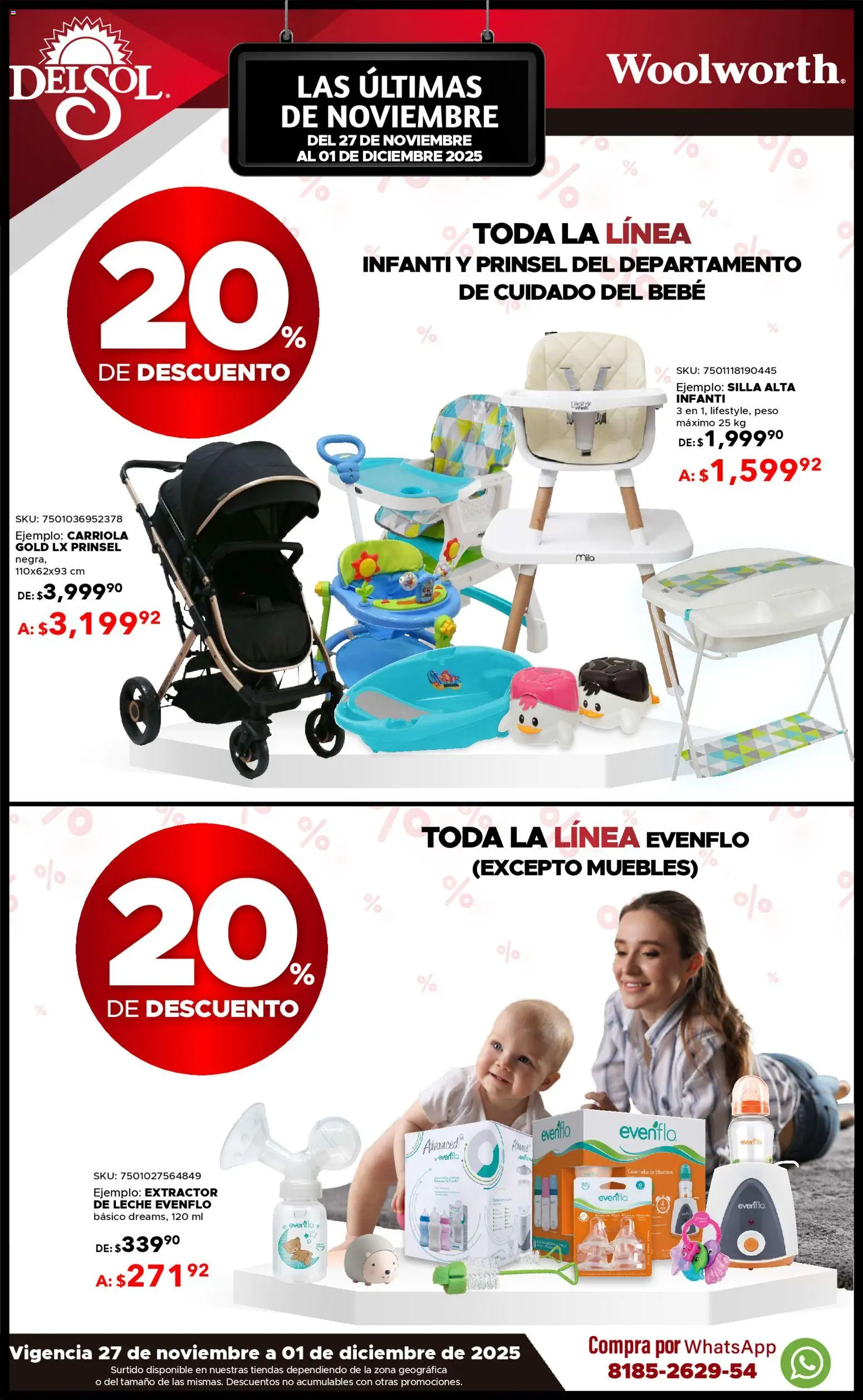 Nuevas ofertas de Del Sol y Woolworth válidas en toda la República Mexicana desde el 27.11.2025. ¡Encuentra las mejores ofertas en Del Sol y Woolworth Buen Fin ! | Página: 16 | Productos: Carriola, Silla, Leche, Extractor