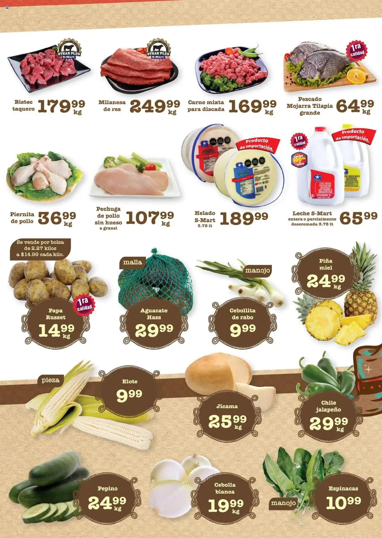 Nuevas ofertas de S-Mart válidas en toda la República Mexicana desde el 01.08.2025. ¡Encuentra las mejores ofertas en S-Mart - Folleto! | Página: 4 | Productos: Aguacate, Res, Piña, Malla