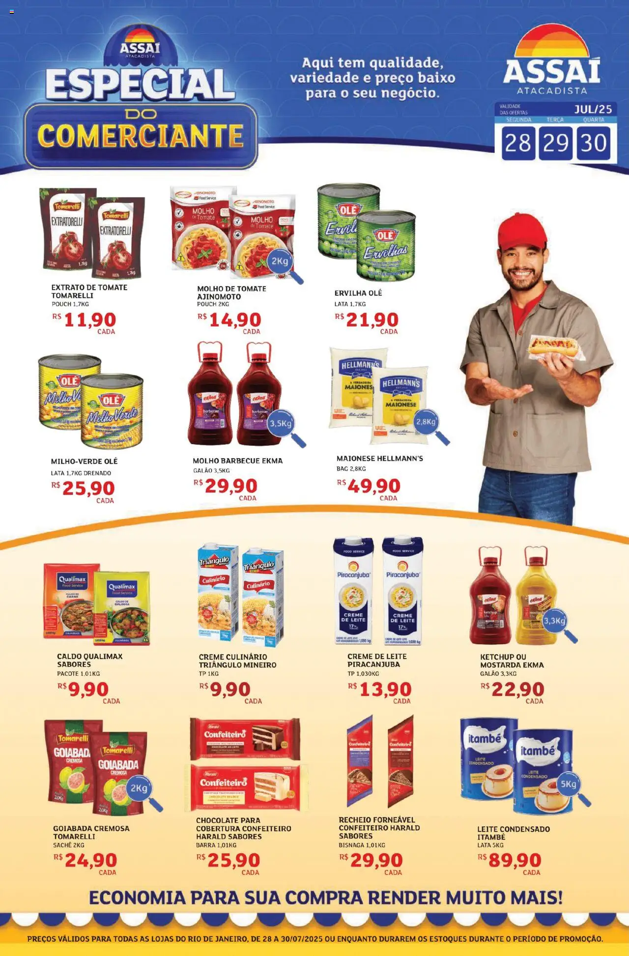 Assaí Atacadista Folheto - válido de 30.07.2025 | Página: 1 | Produtos: Ervilha, Carne, Baixo, Creme de leite