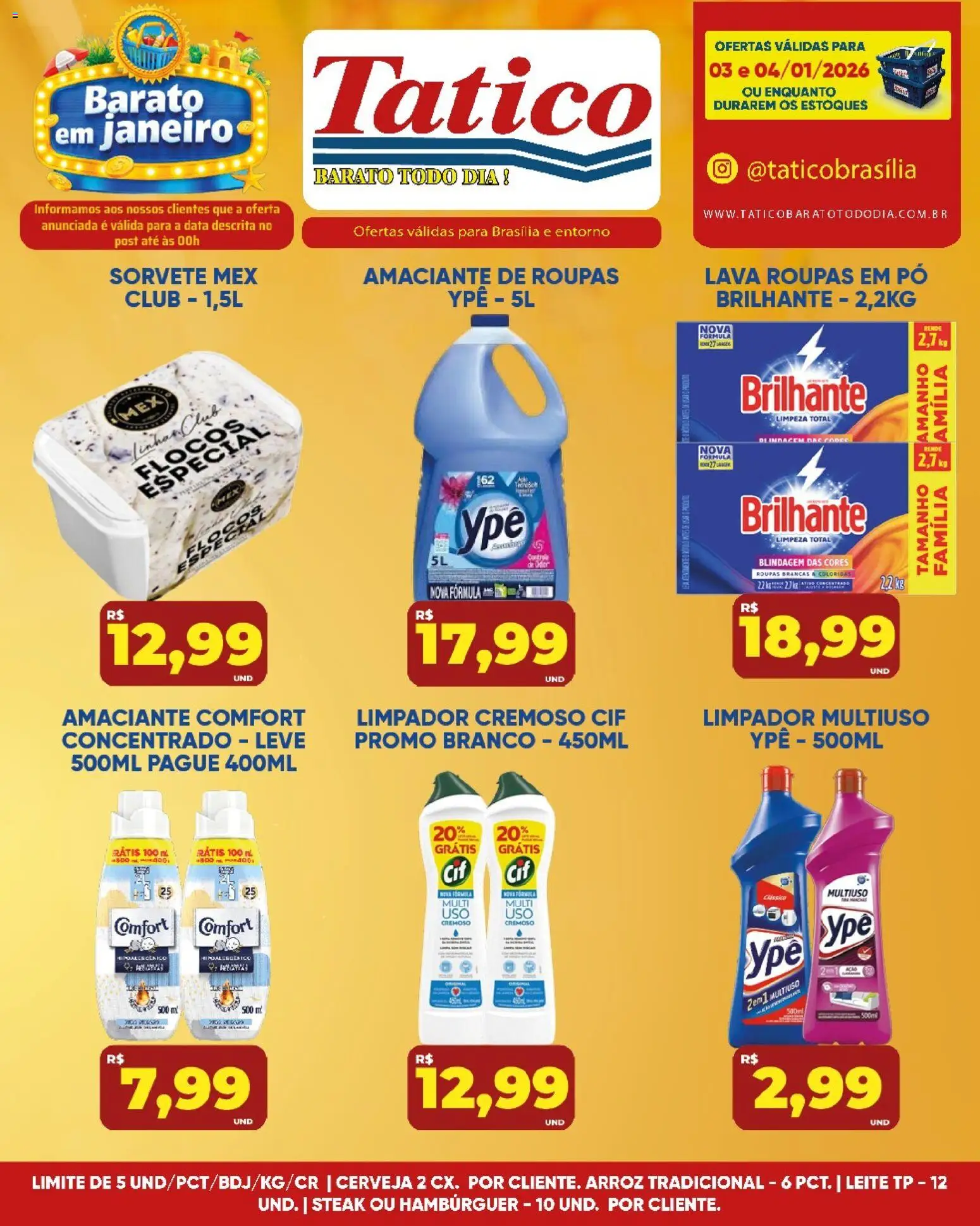 Tatico Folheto - válido de 05.01.2026 | Página: 24 | Produtos: Pó, Amaciante de roupas, Arroz, Sorvete